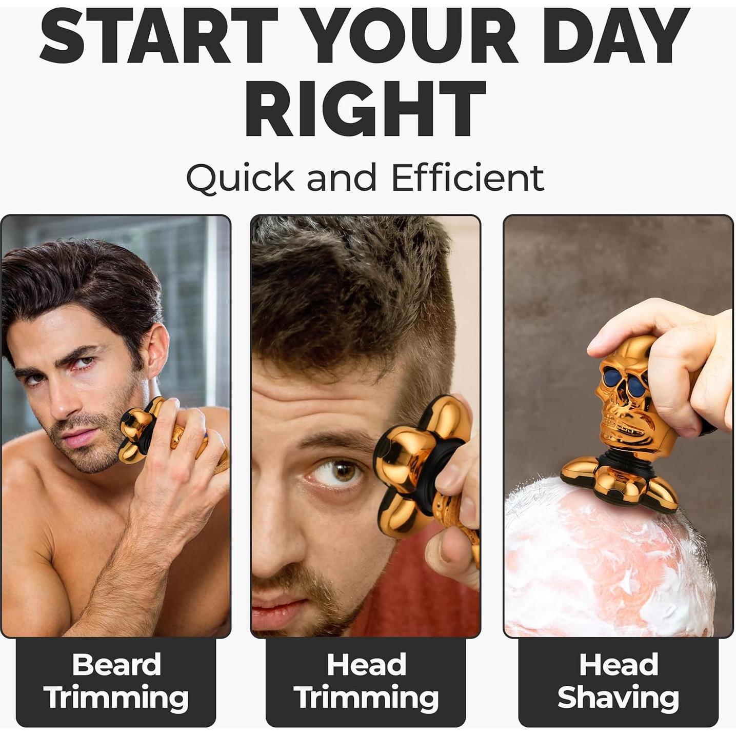 Afeitadora Eléctrica de Cabeza Calva Raznia GS-3BL Dorada