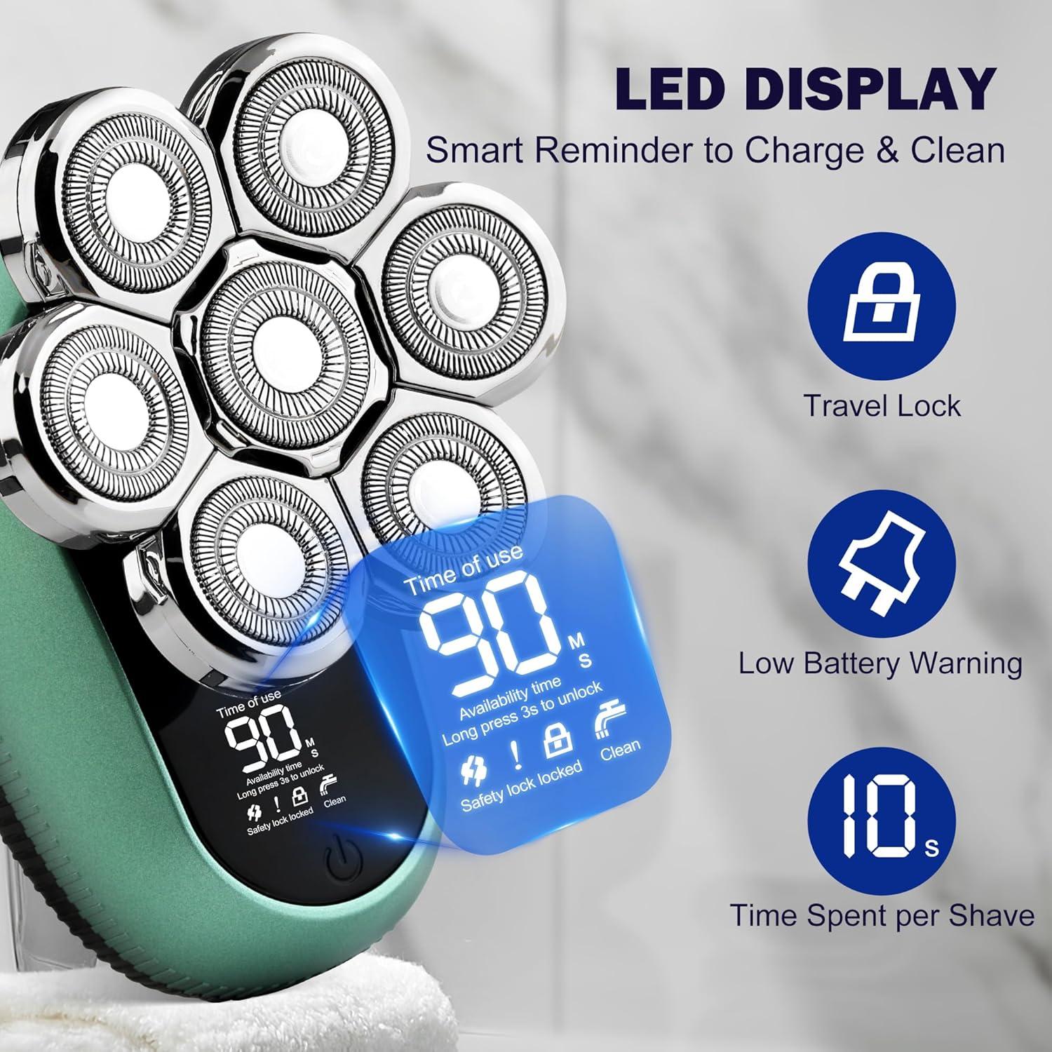 Afeitadora eléctrica 7D Toncoke LK-7520 impermeable con recortadora