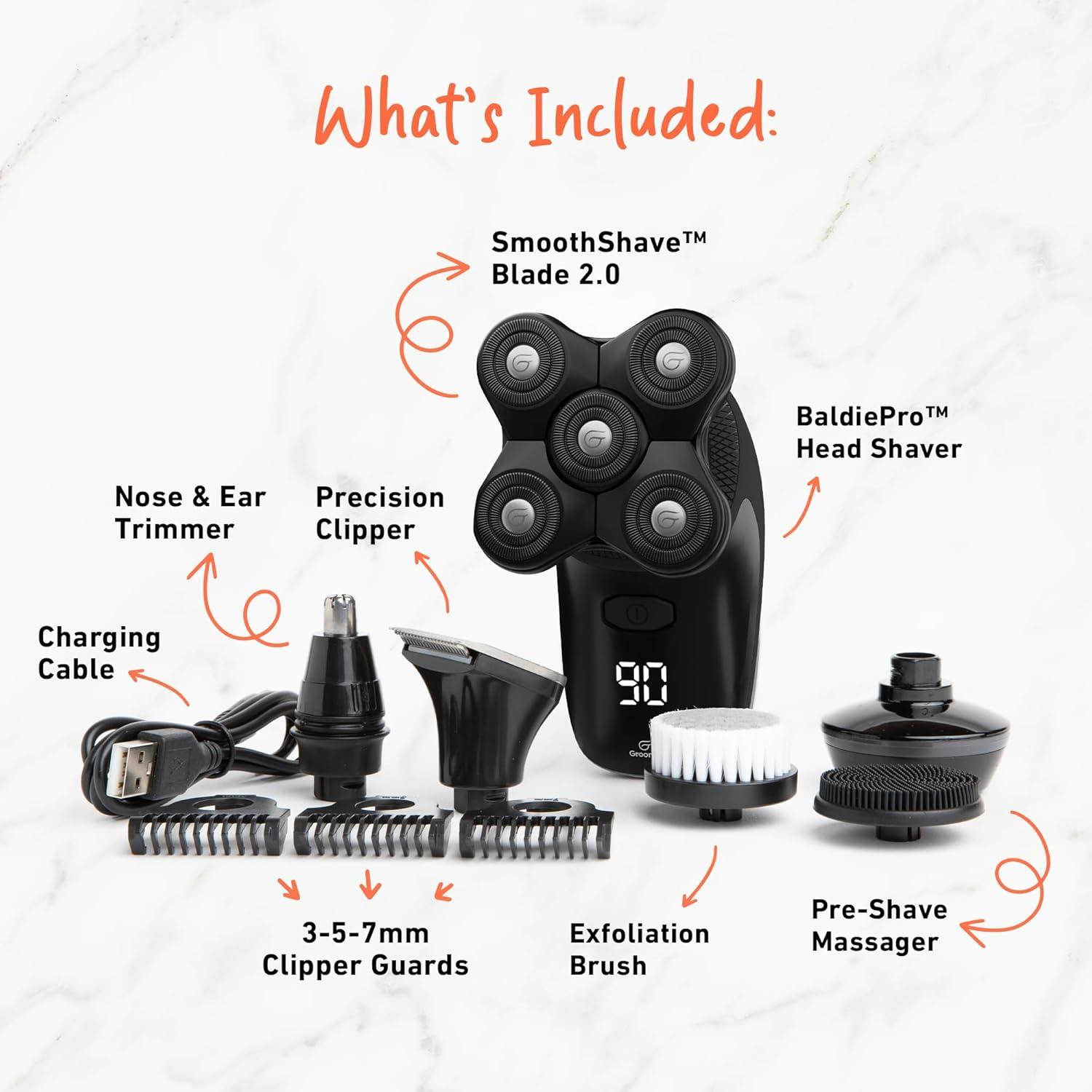 Afeitadora Eléctrica Groomie BaldiePro Kit Completo - A prueba de agua