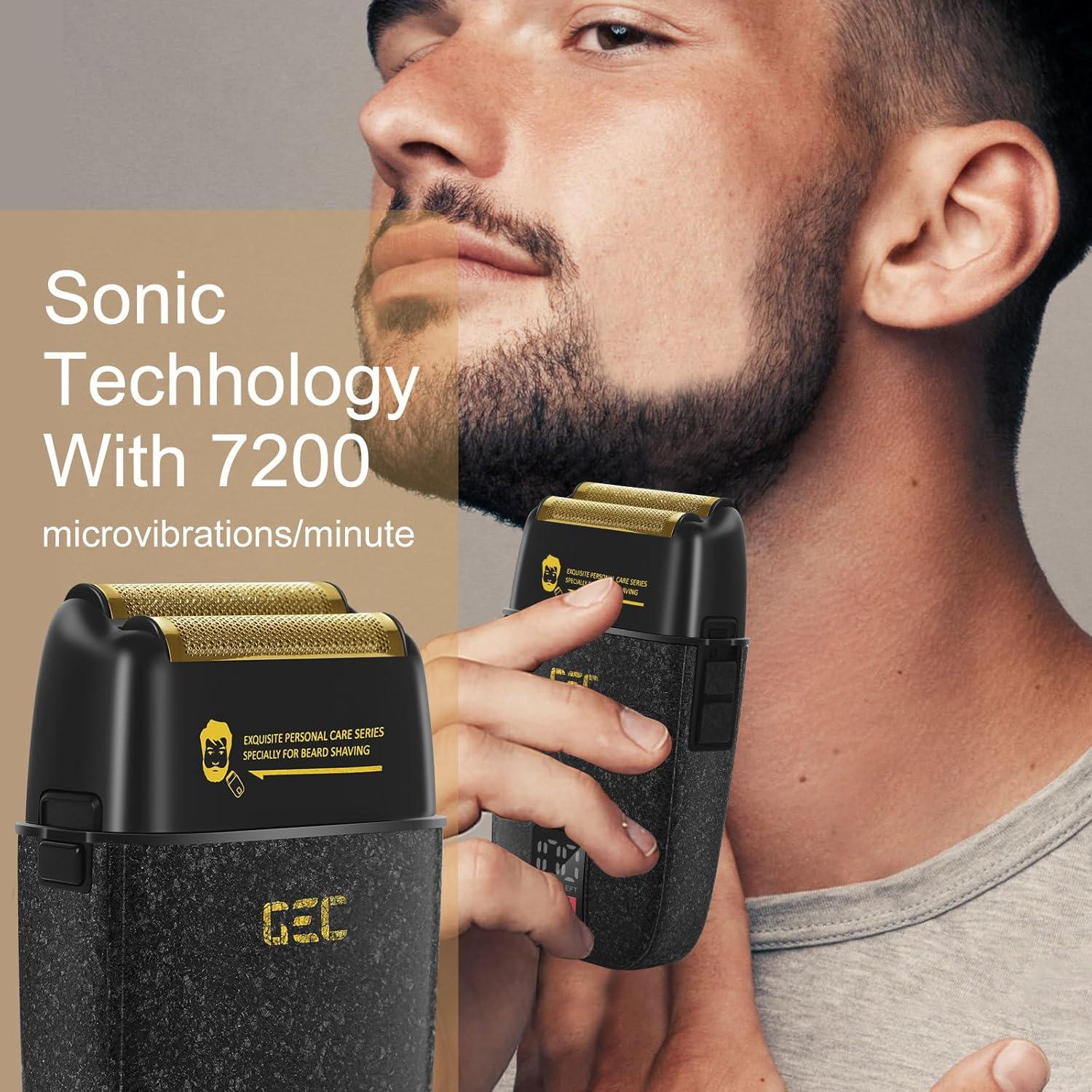 Afeitadora Eléctrica GEC C-8010 2-en-1 Recargable con LED