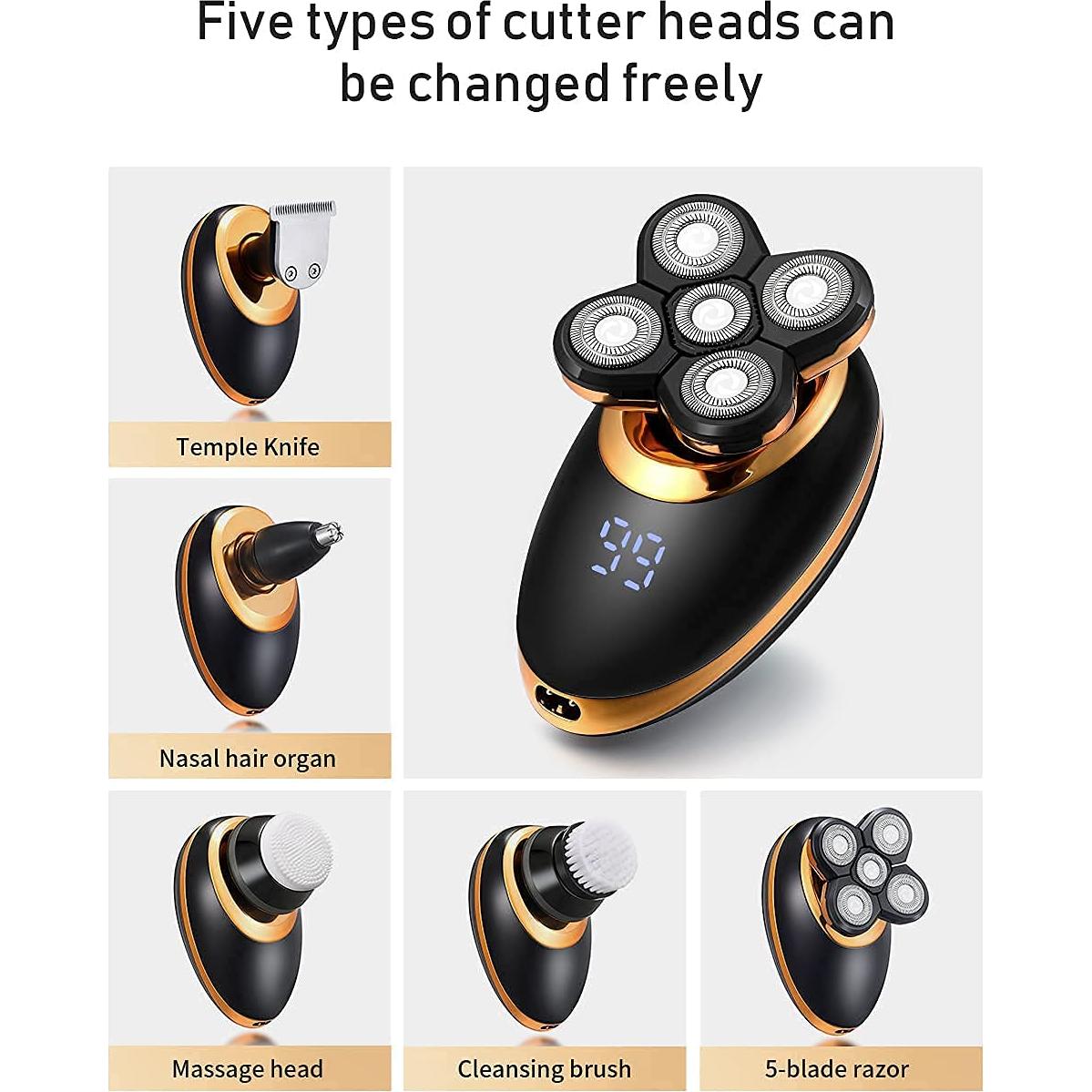 Afeitadora eléctrica 5 en 1 Dghvin Oro 5D recargable USB