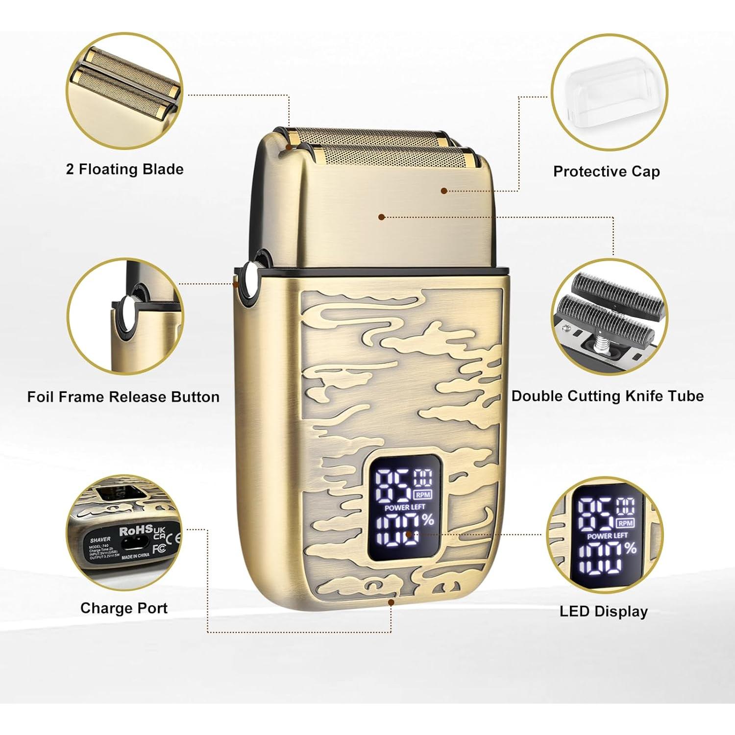 Afeitadora Eléctrica GSKY 2010 Doble Cuchilla Inalámbrica