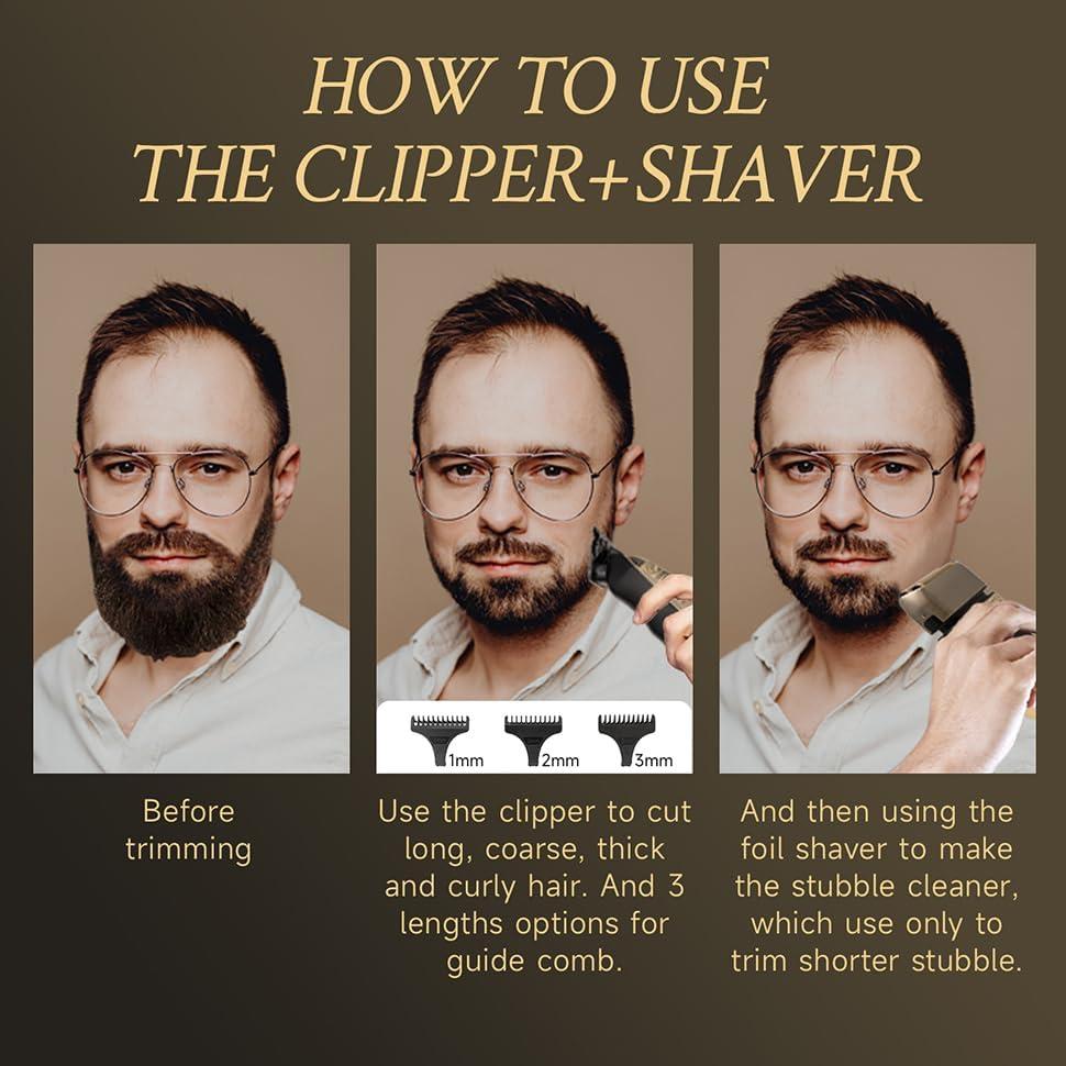 Afeitadora eléctrica para hombres Aikeer OD-912, impermeable y USB