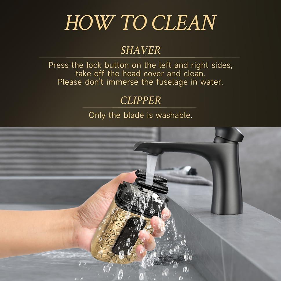 Afeitadora eléctrica para hombres Aikeer OD-912, impermeable y USB