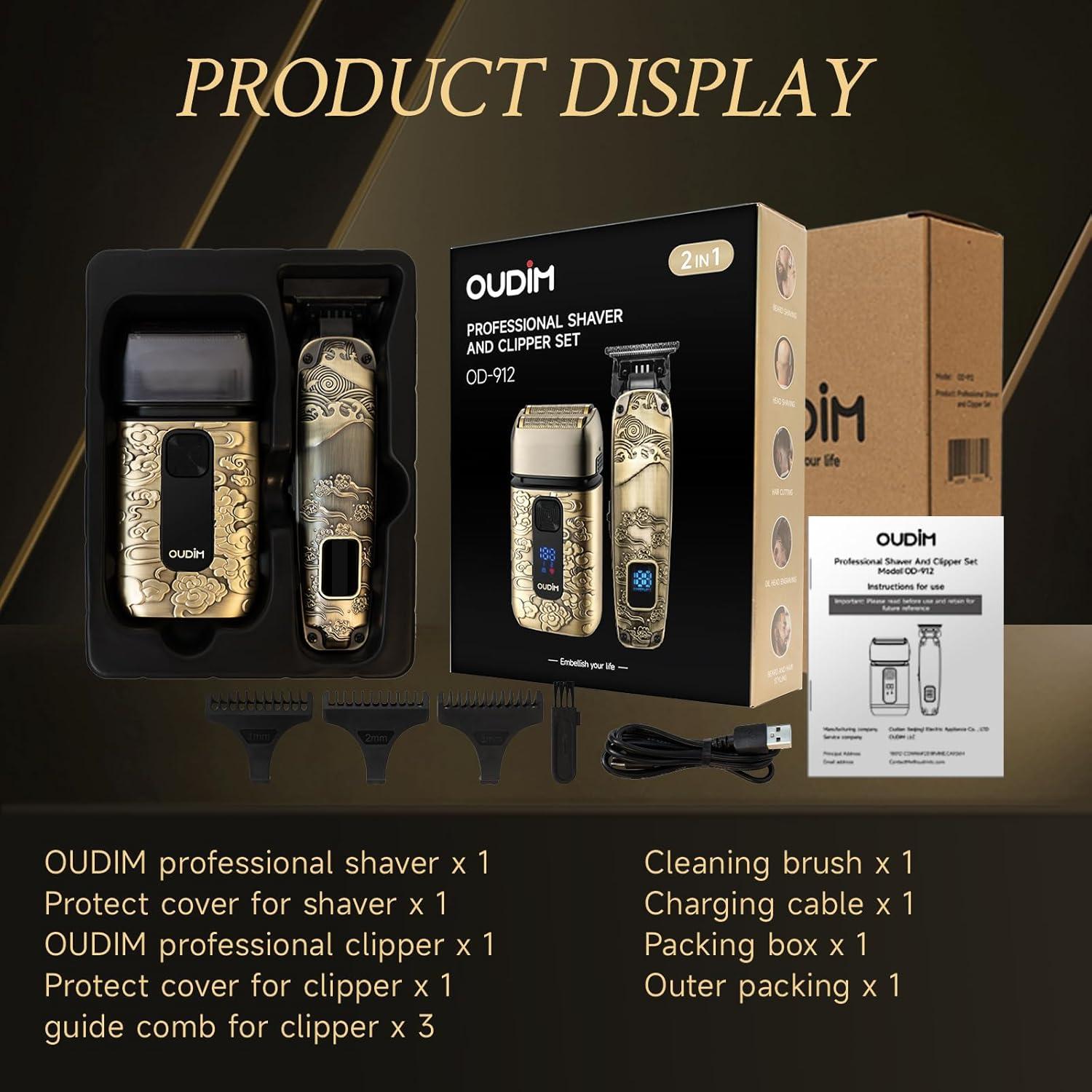 Afeitadora eléctrica para hombres Aikeer OD-912, impermeable y USB