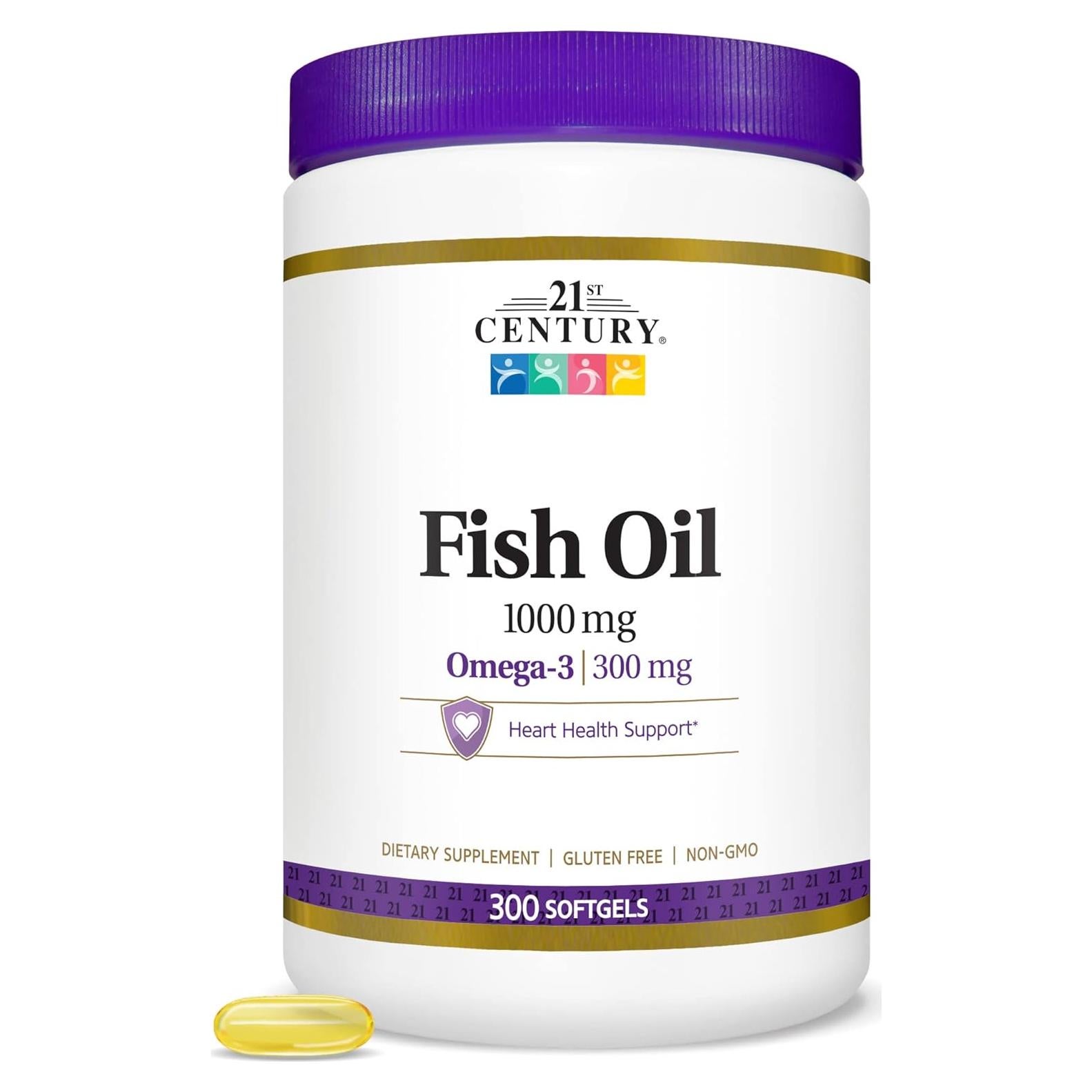 Aceite de Pescado del Siglo 21 1000 mg 300 Cápsulas Blandas