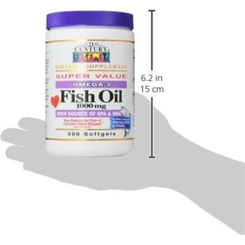 Aceite de Pescado del Siglo 21 1000 mg 300 Cápsulas Blandas
