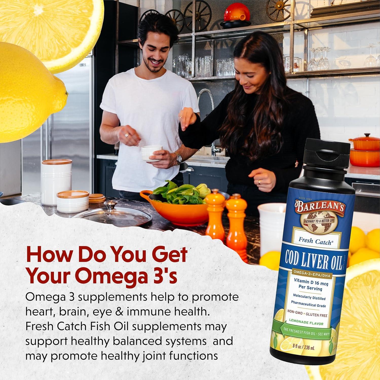 Suplemento Líquido Omega 3 Barlean's 236.6 ml Sabor Limonada