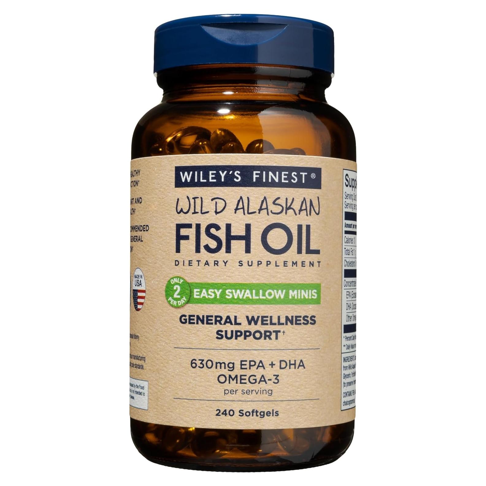 Aceite de Pescado Omega-3 Wiley's Finest 240 Mini Cápsulas