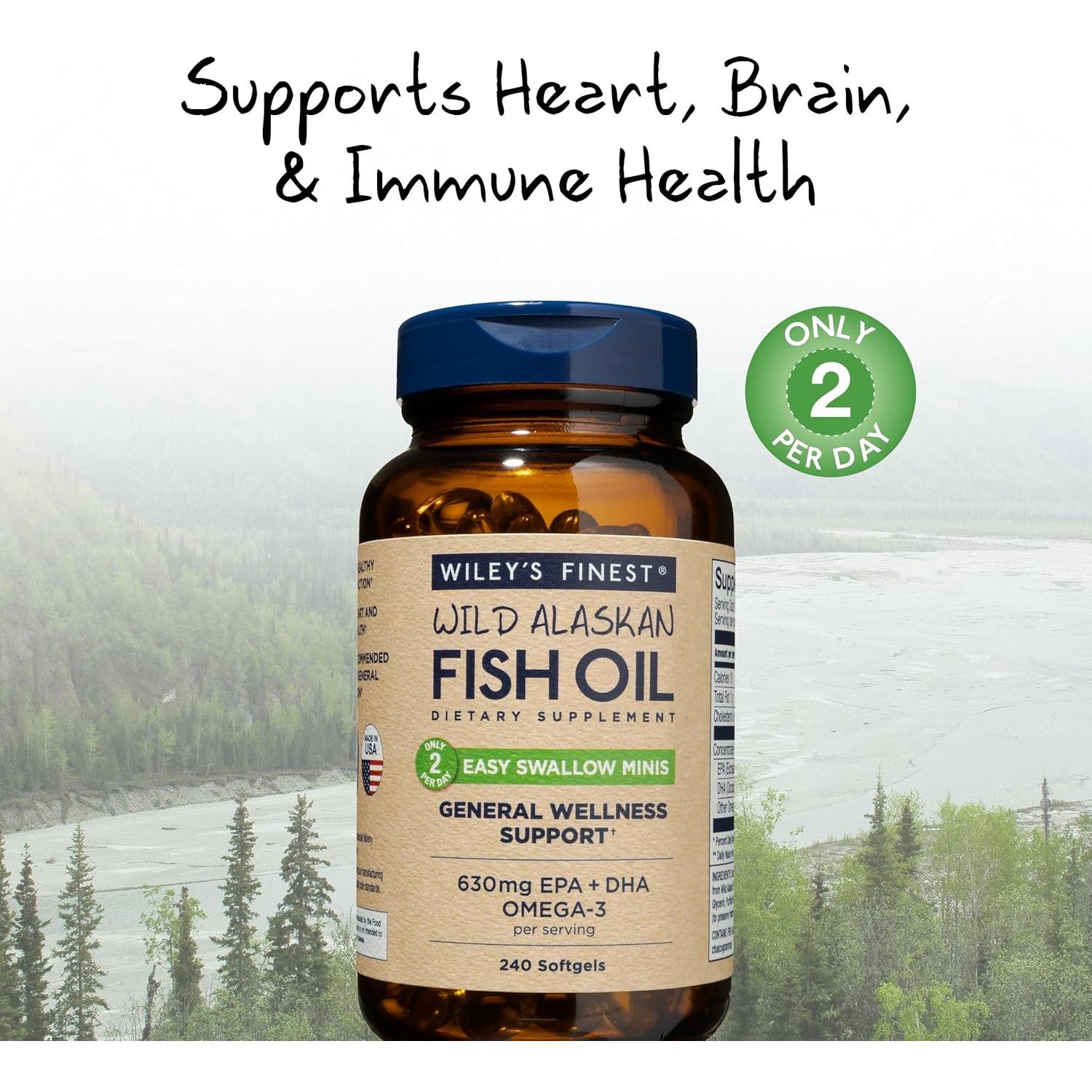 Aceite de Pescado Omega-3 Wiley's Finest 240 Mini Cápsulas