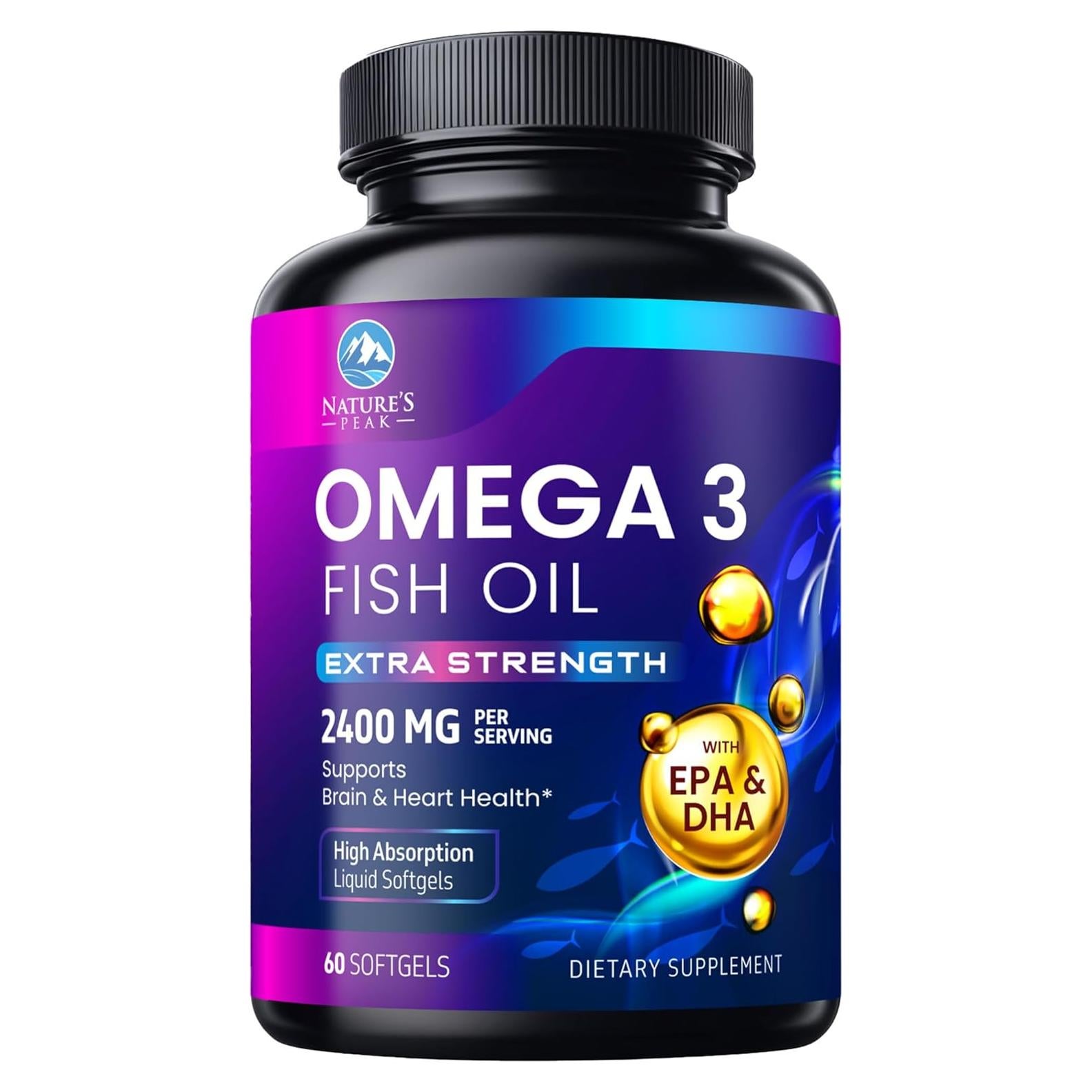 Suplemento Omega 3 Nature's Peak 2400 mg 60 Softgels