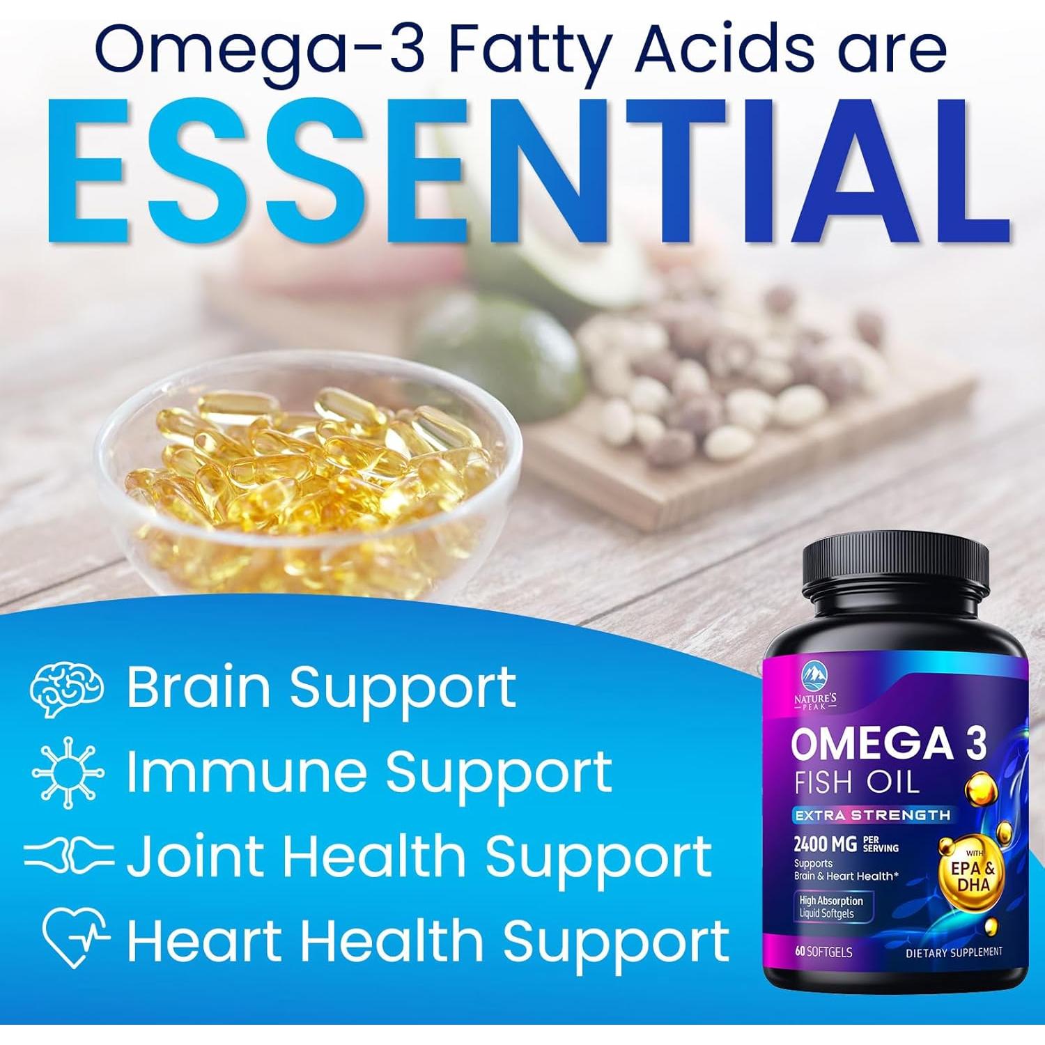 Suplemento Omega 3 Nature's Peak 2400 mg 60 Softgels