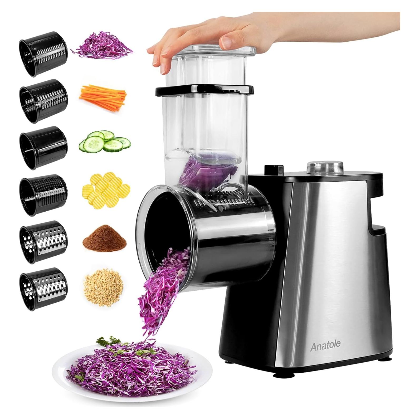 Rallador Eléctrico Anatole 6 en 1 Acero Inoxidable 250W