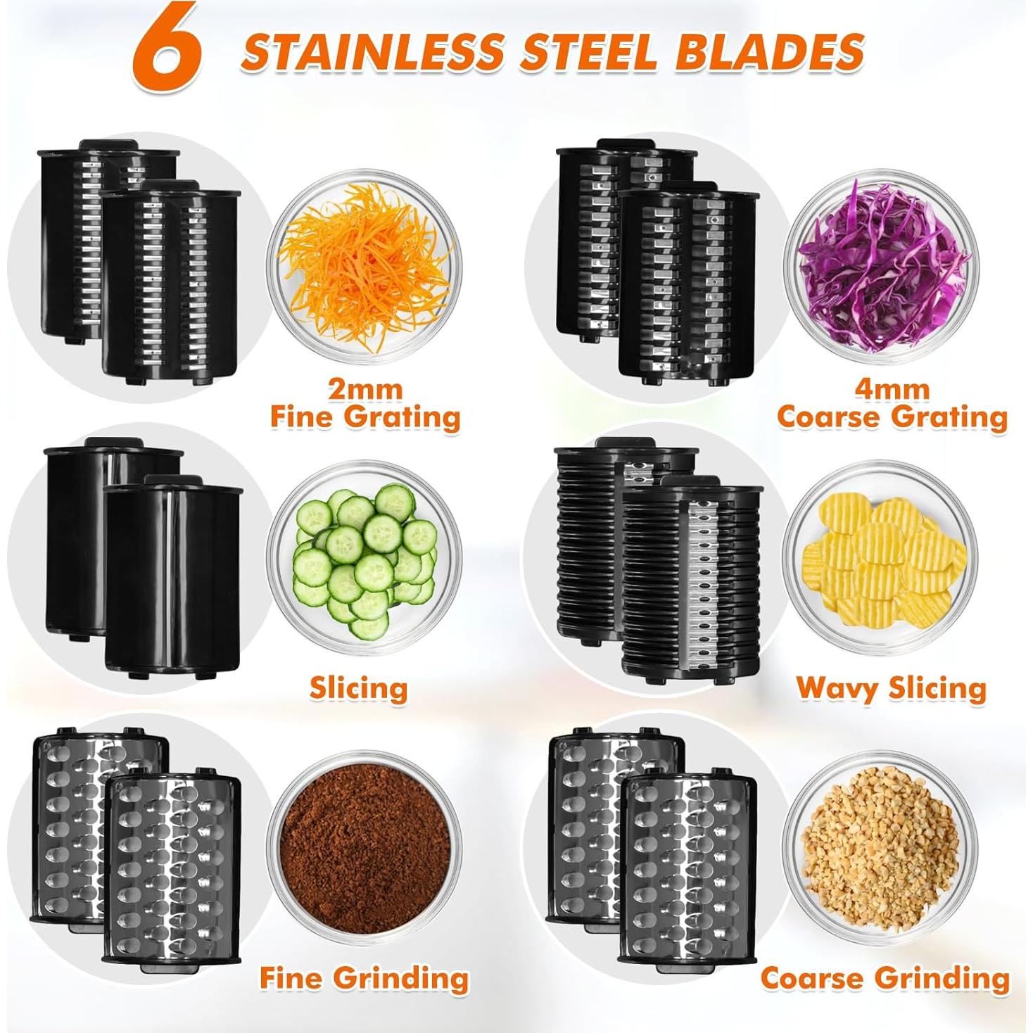 Rallador Eléctrico Anatole 6 en 1 Acero Inoxidable 250W