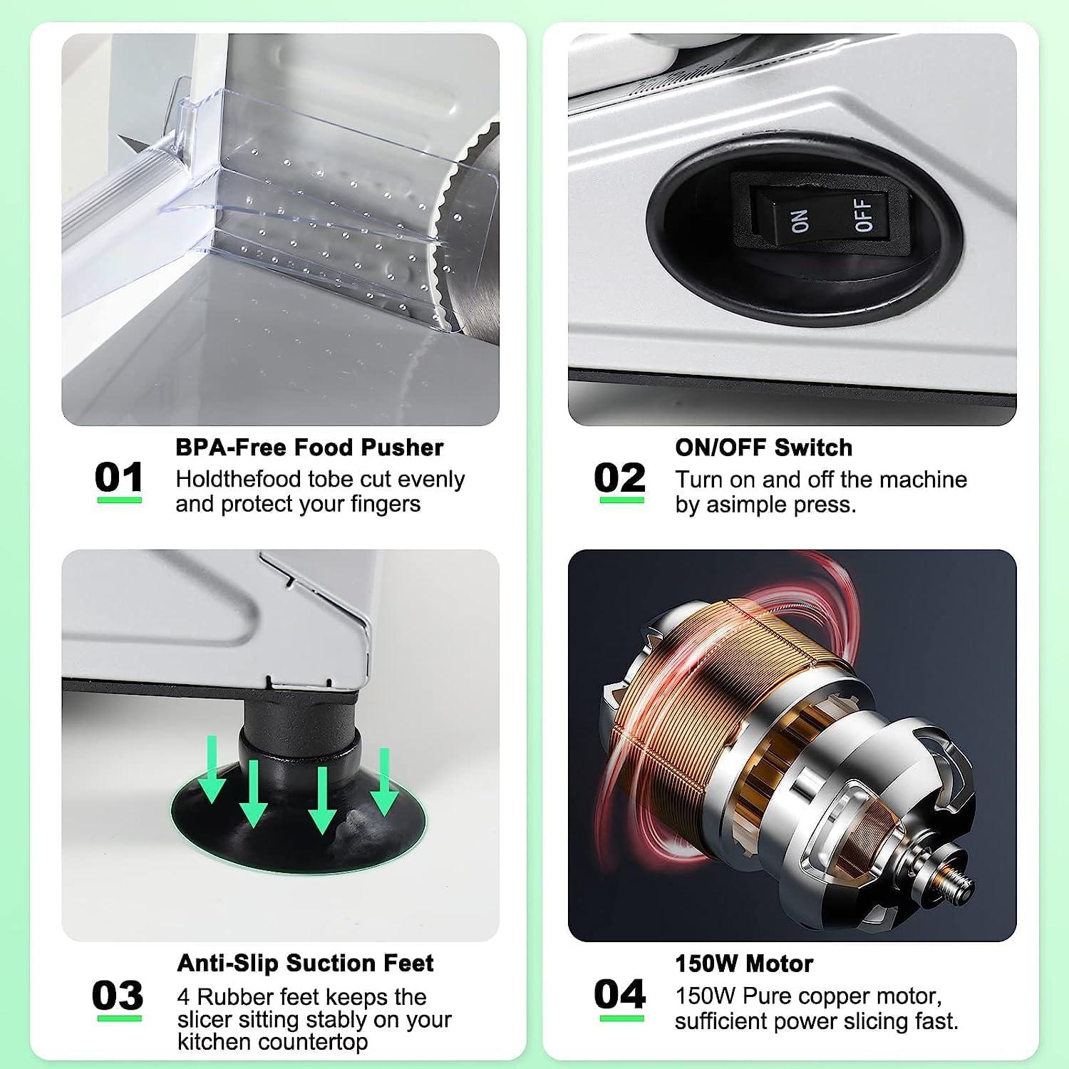 Cortadora de Carne Eléctrica OSTBA 150W con Cuchilla 17cm