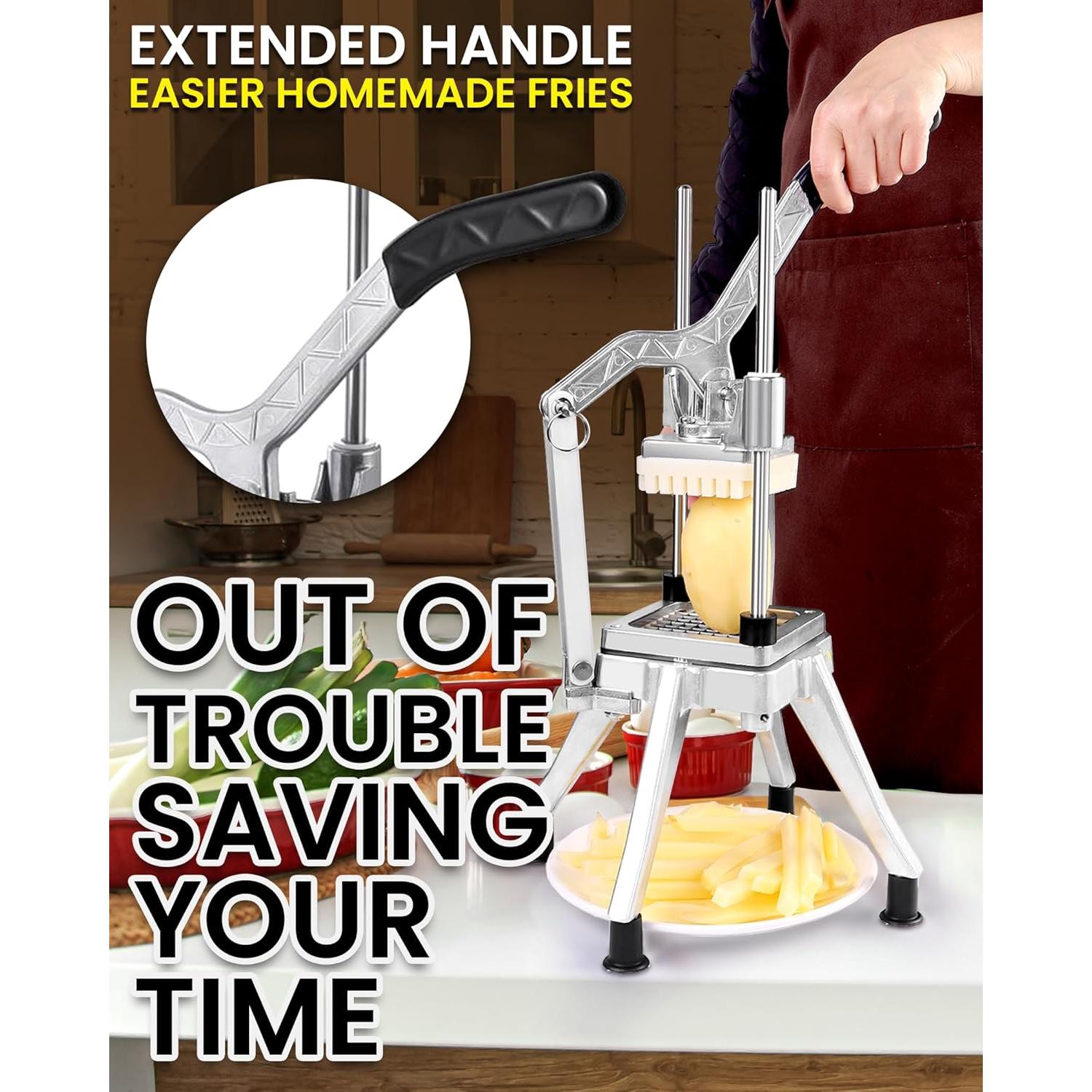 Cortador de Papas Fritas Ezcasch de Acero Inoxidable 4 Cuchillas