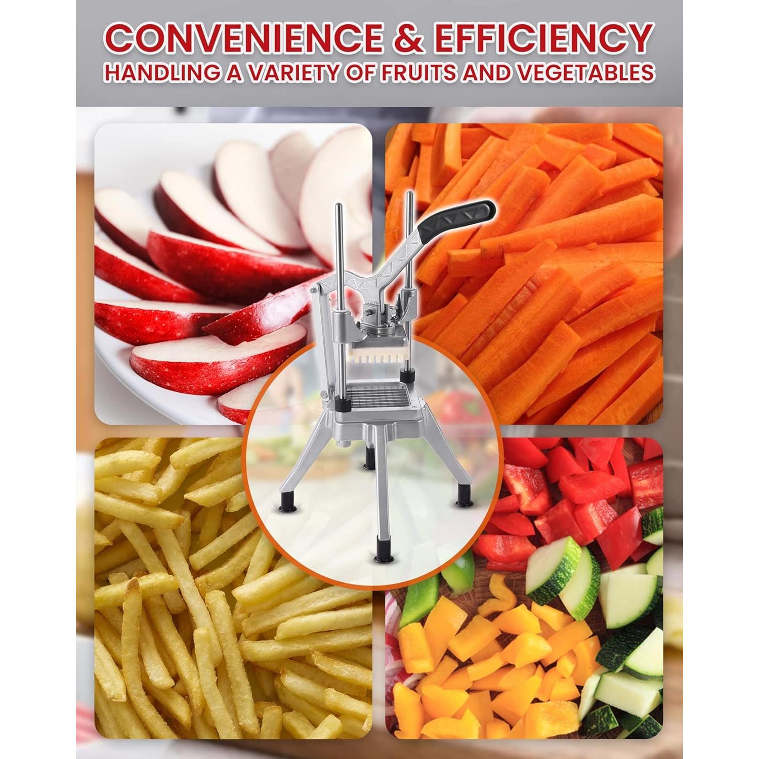 Cortador de Papas Fritas Ezcasch de Acero Inoxidable 4 Cuchillas