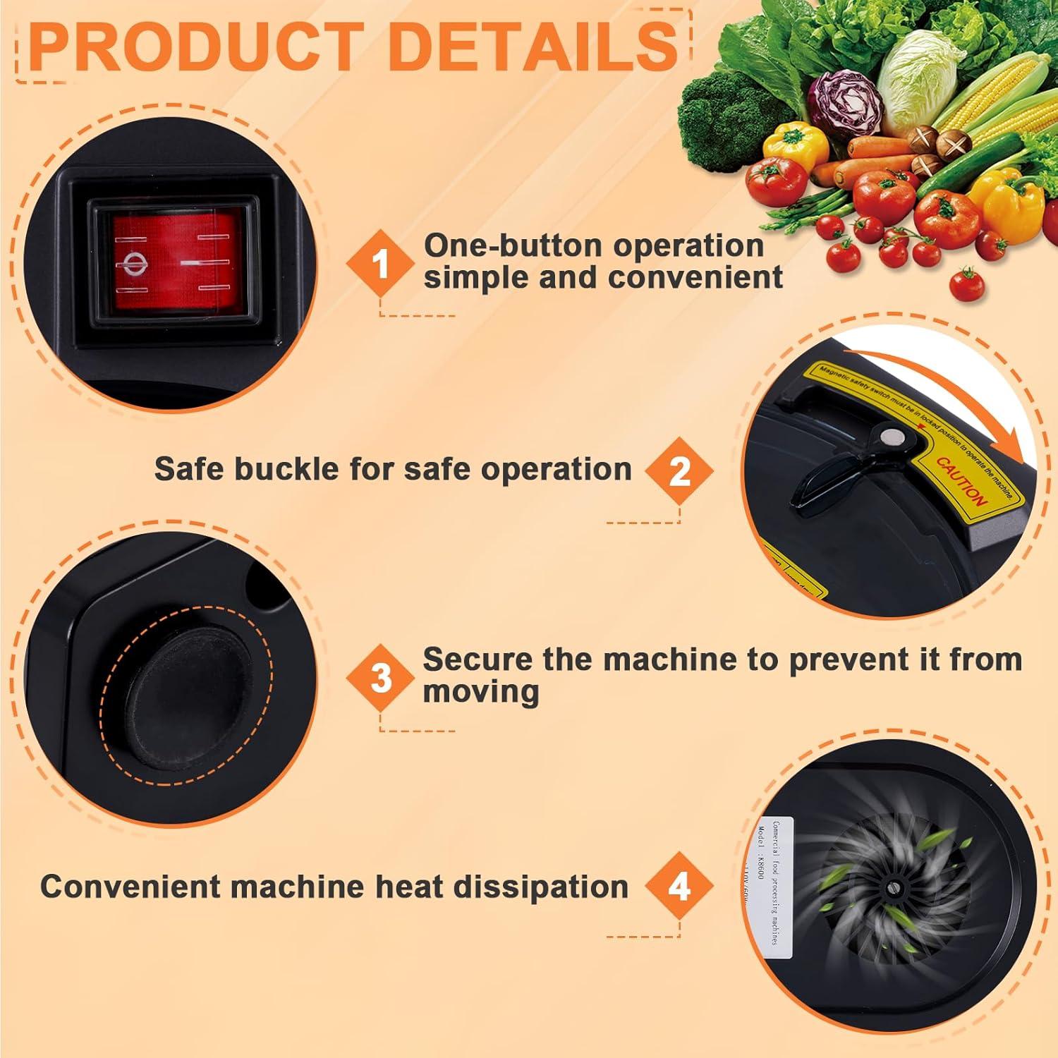 Cortador de Verduras Automático YMJOINMX 3 en 1 Acero Inoxidable