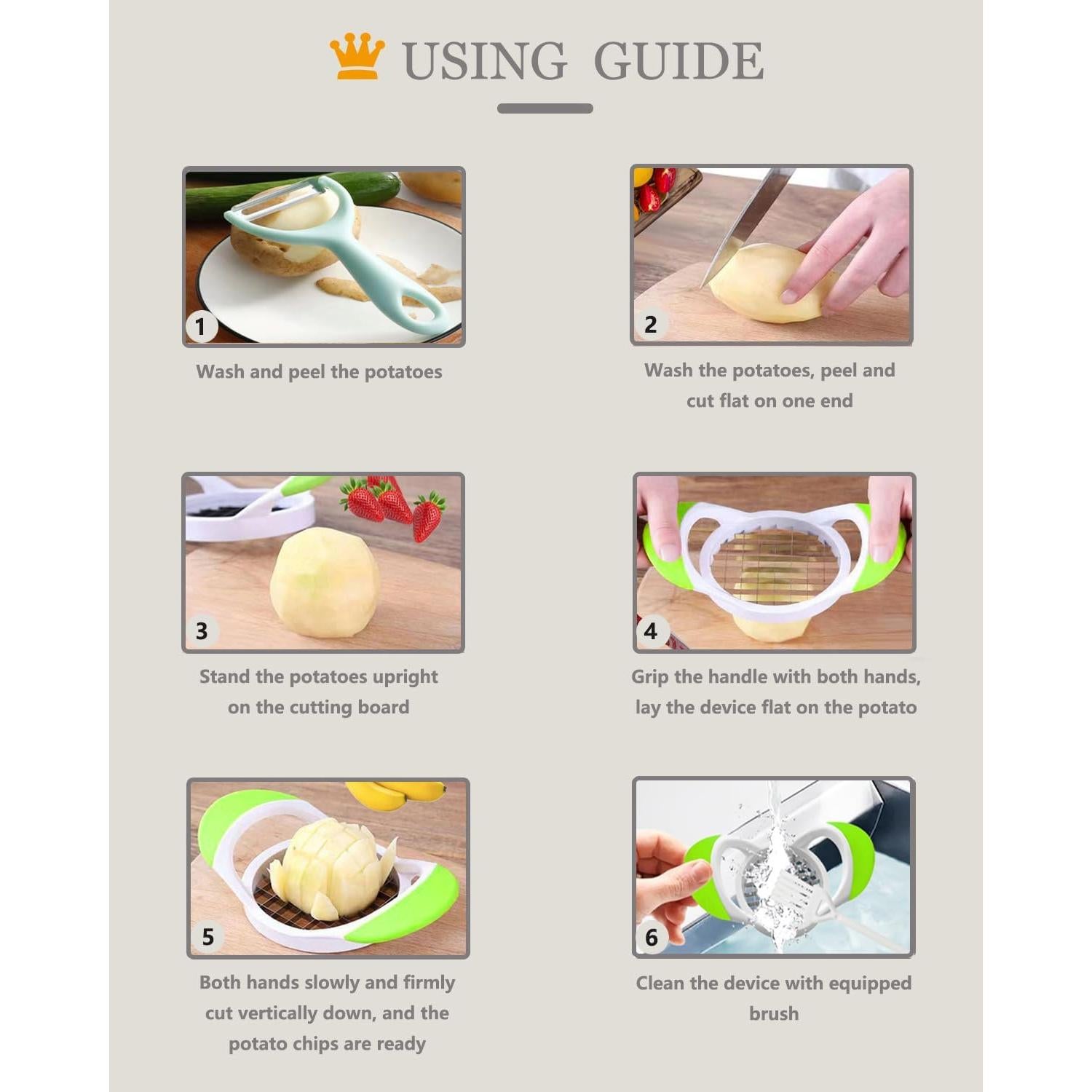 Cortador de Papas Fritas SOAZTAUM Profesional Multiusos 18cm