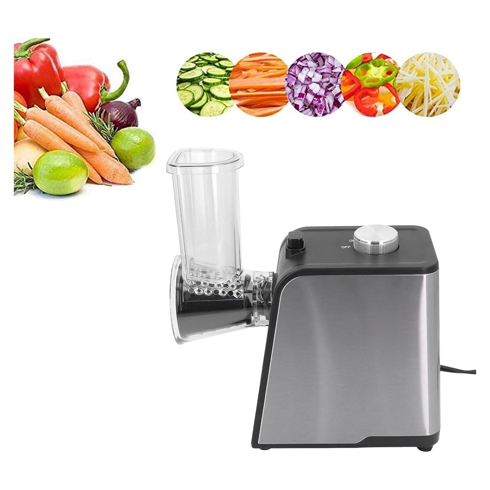 Cortador de Verduras Eléctrico ZJchao 250W 5 en 1 con 5 Cuchillas