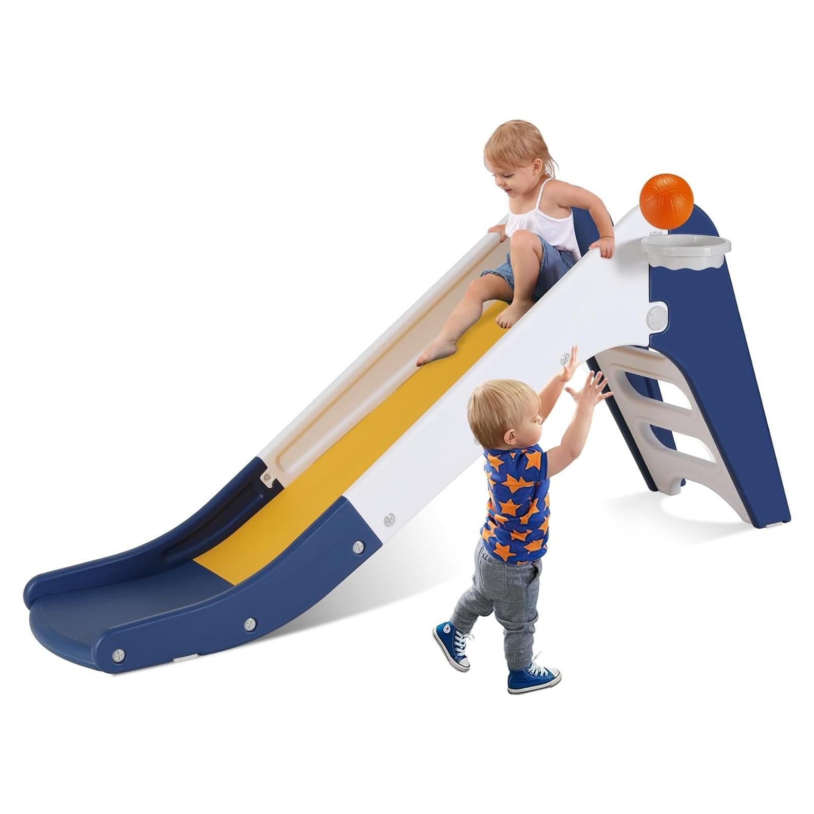 Tobogán Arlopu para Niños 3 en 1 con Aro de Baloncesto