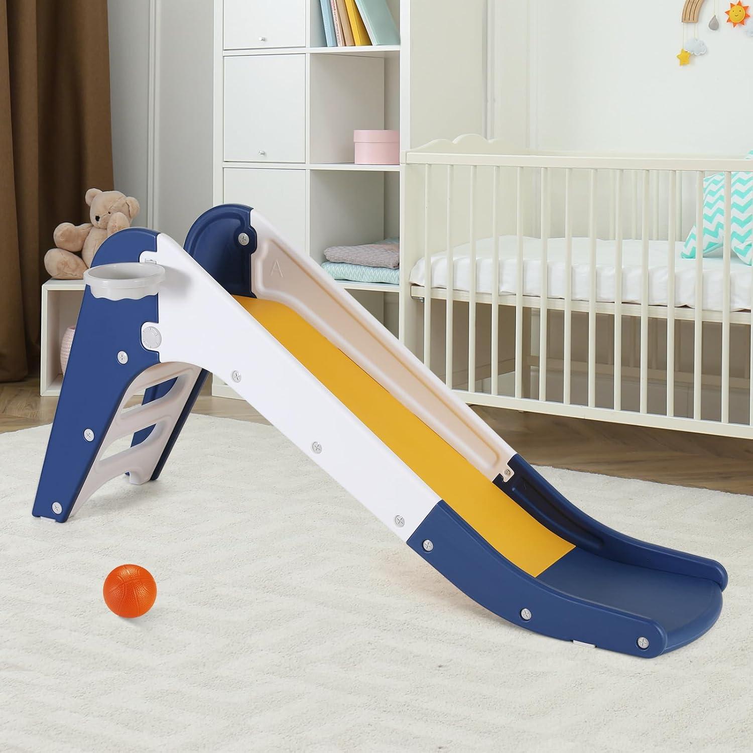 Tobogán Arlopu para Niños 3 en 1 con Aro de Baloncesto