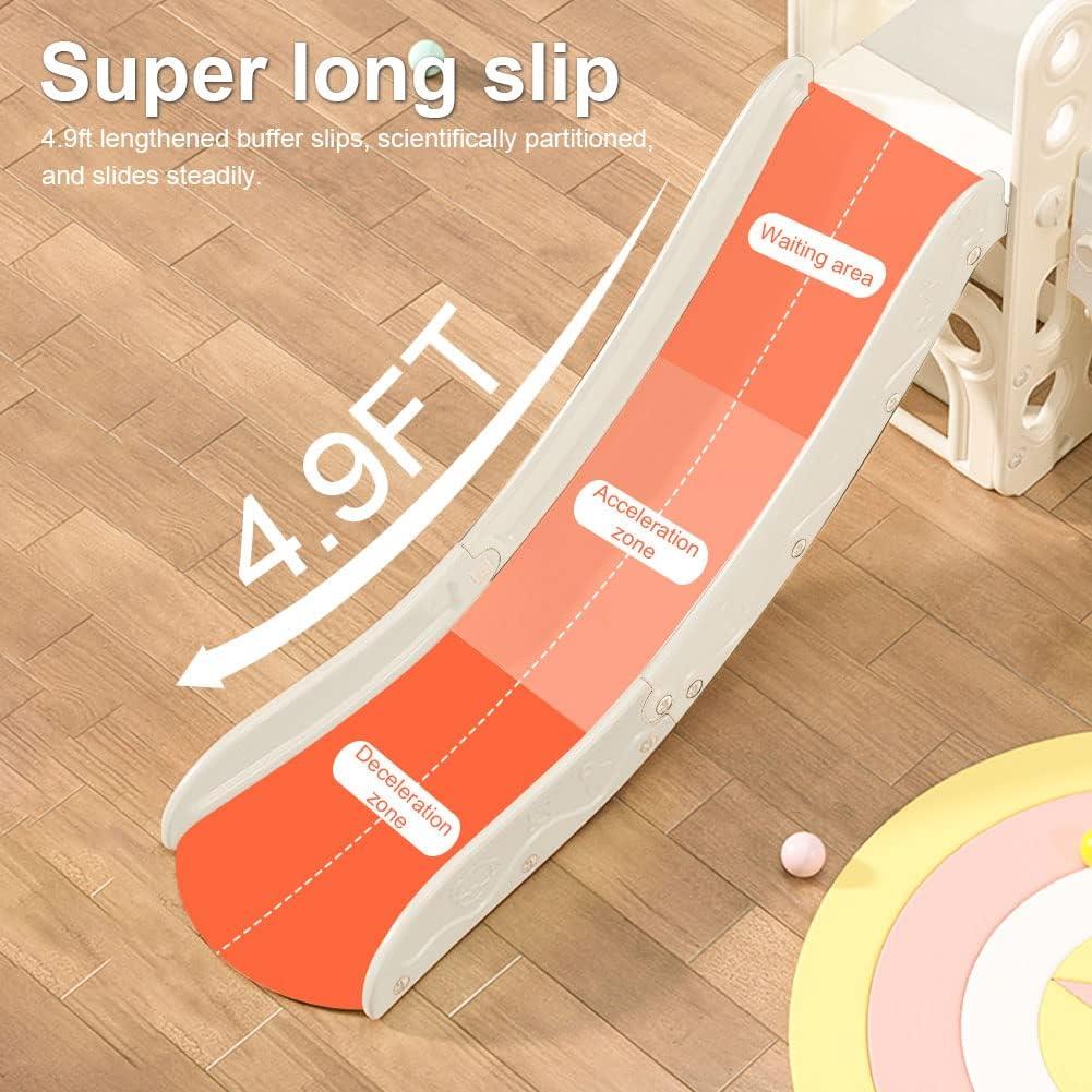 Tobogán Plegable para Niños Monle 1-12 Años con Baloncesto