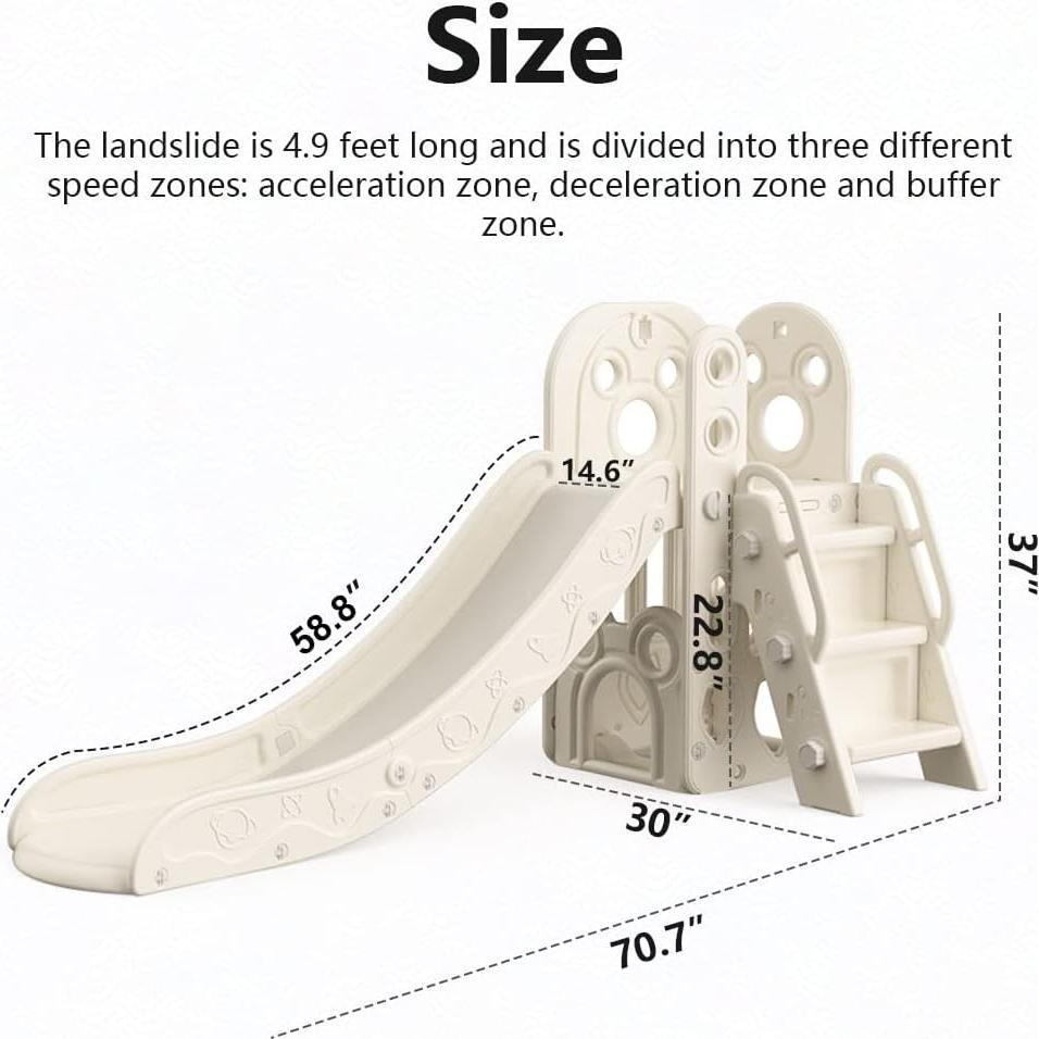 Tobogán Plegable para Niños Monle 1-12 Años con Baloncesto