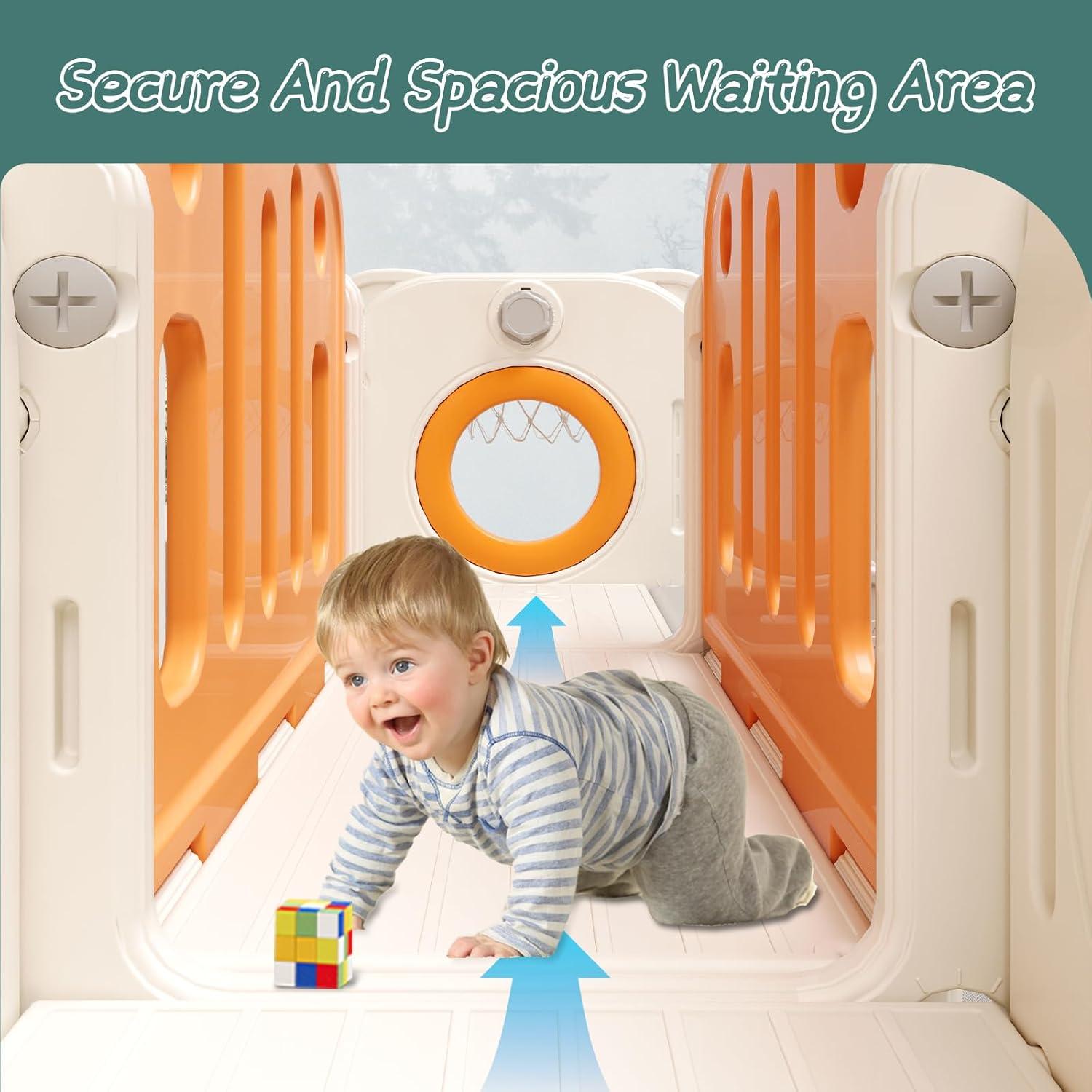 Tobogán para Niños YUYUE 8 en 1 con Escalera y Aro de Baloncesto