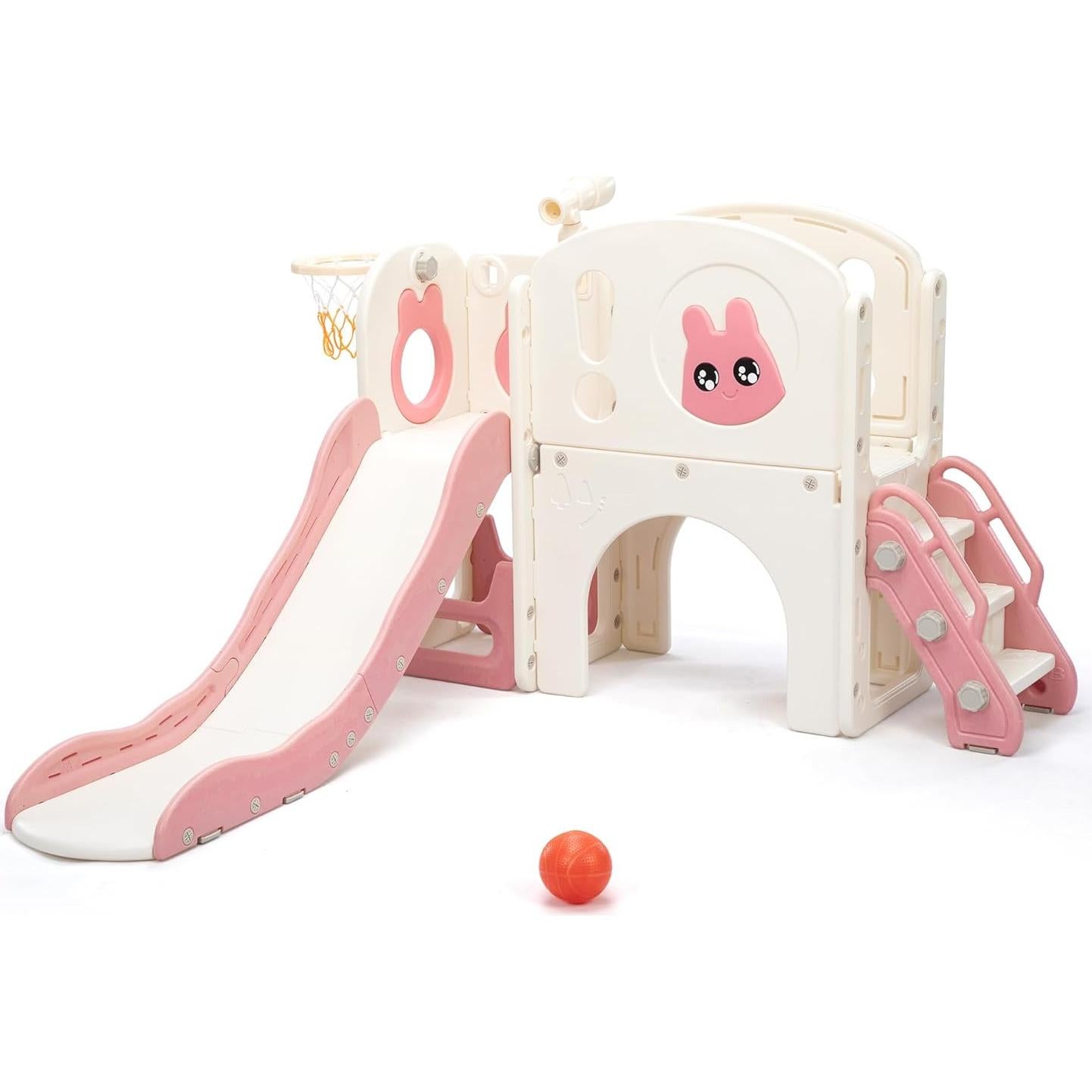 Juego de Escalera y Tobogán 8 en 1 Nyeekoy Rosa