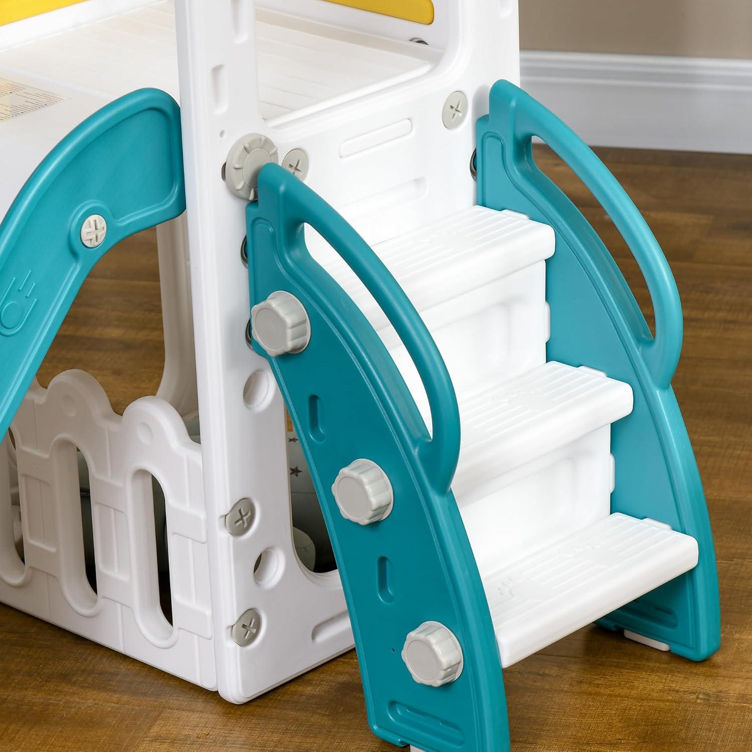 Tobogán 5 en 1 Qaba para Niños 1-3 Años con Aro y Telescopio