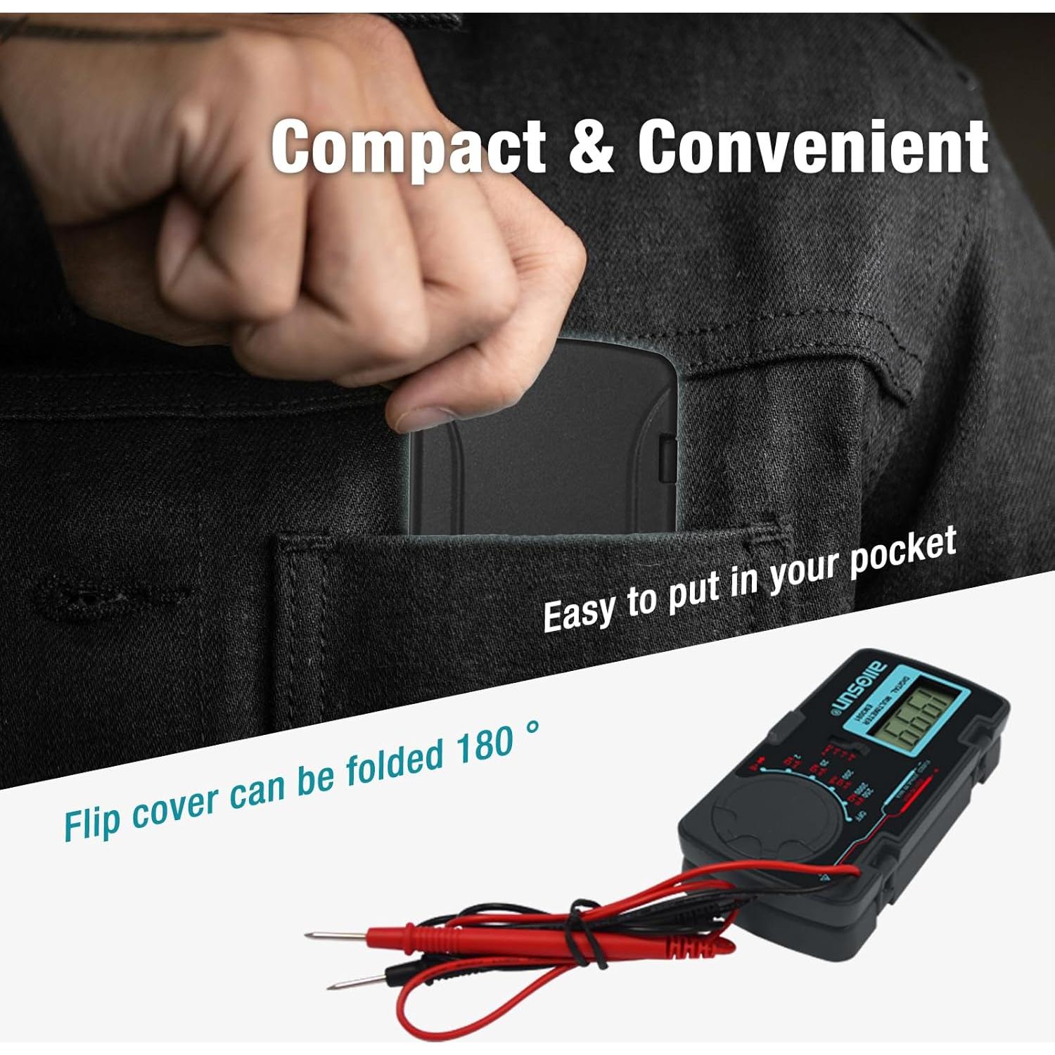 Multímetro Digital ALLOSUN EM3081 Tamaño de Bolsillo