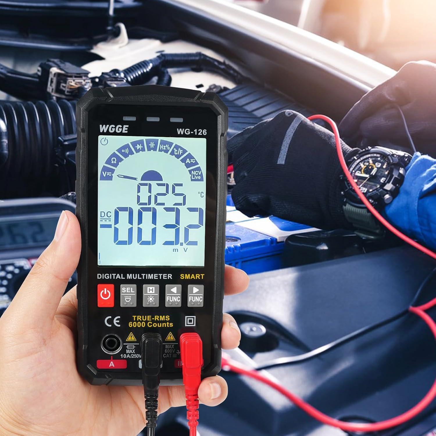 Multímetro Digital WGGE 6000 Cuentas TRMS con Pantalla LCD