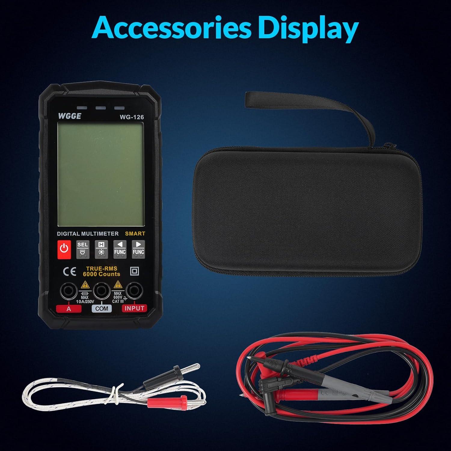 Multímetro Digital WGGE 6000 Cuentas TRMS con Pantalla LCD