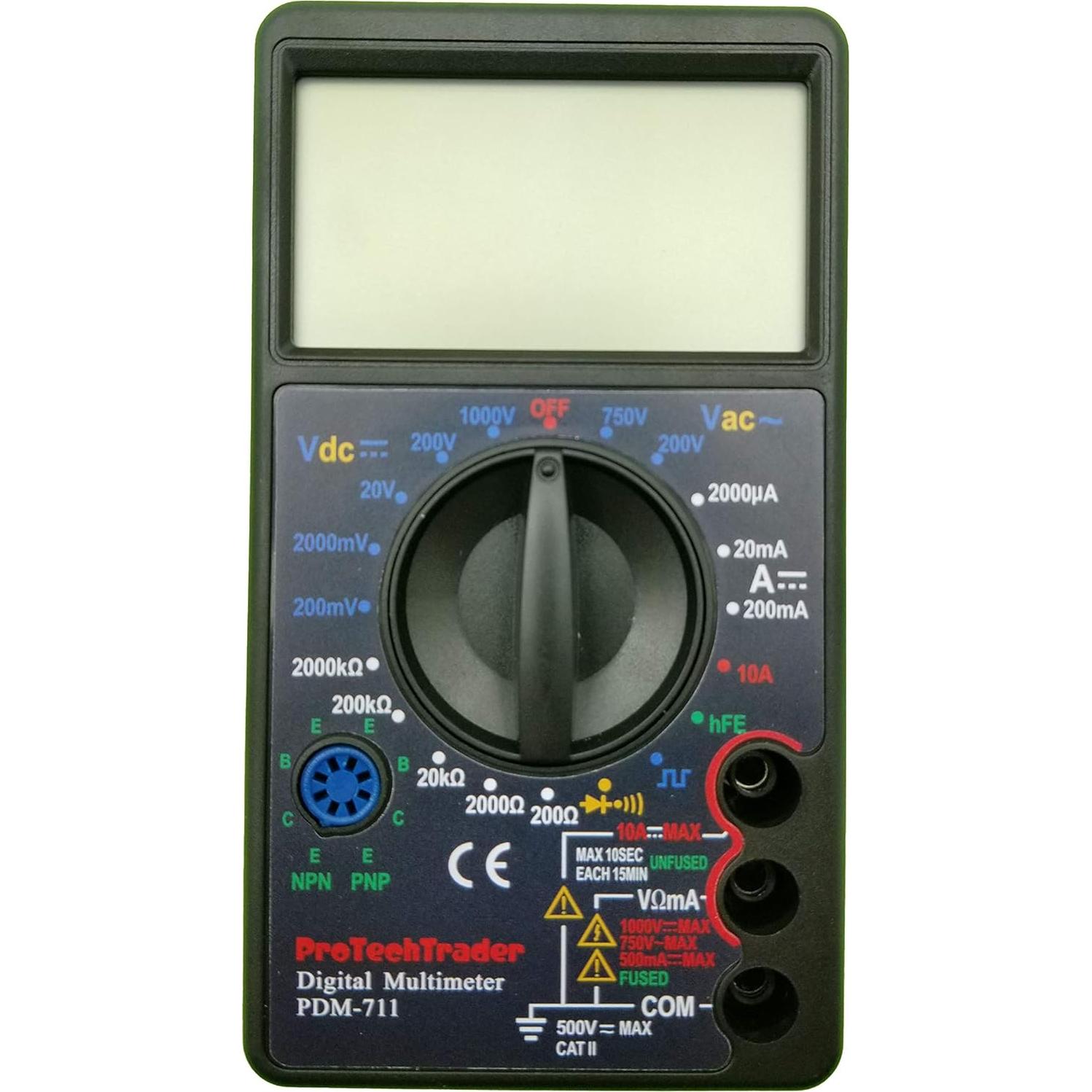 Multímetro Digital ProTechTrader PDM711 Pantalla Grande 2.92cm