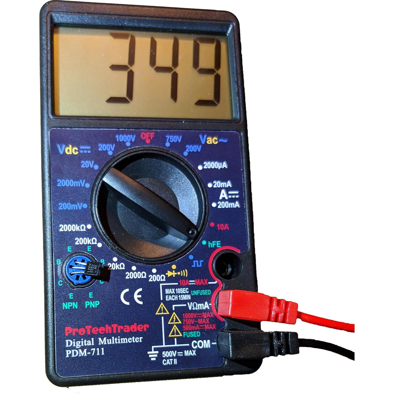 Multímetro Digital ProTechTrader PDM711 Pantalla Grande 2.92cm