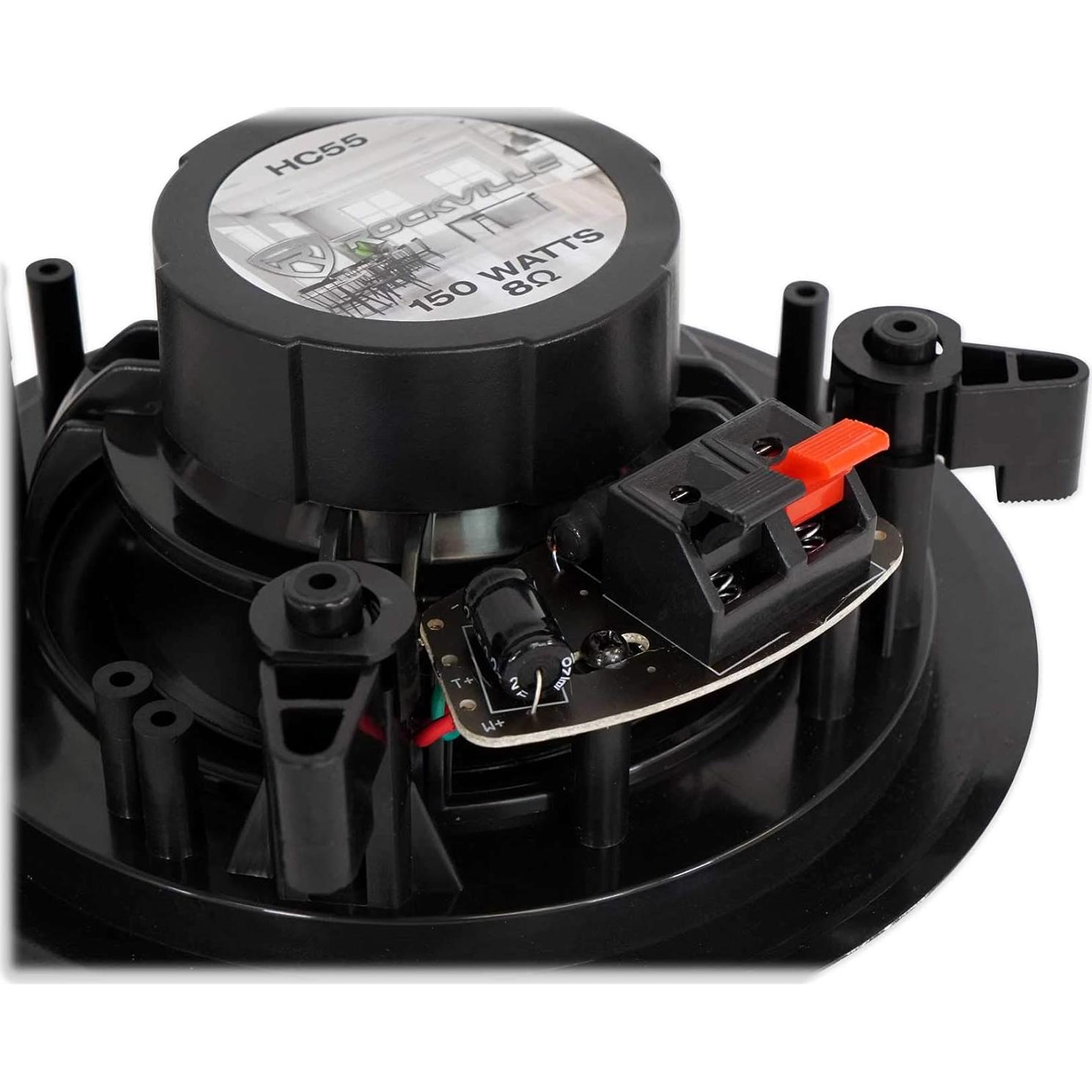 Rockville BluTube LED 70W Amplificador Bluetooth + 2 Altavoces HC55