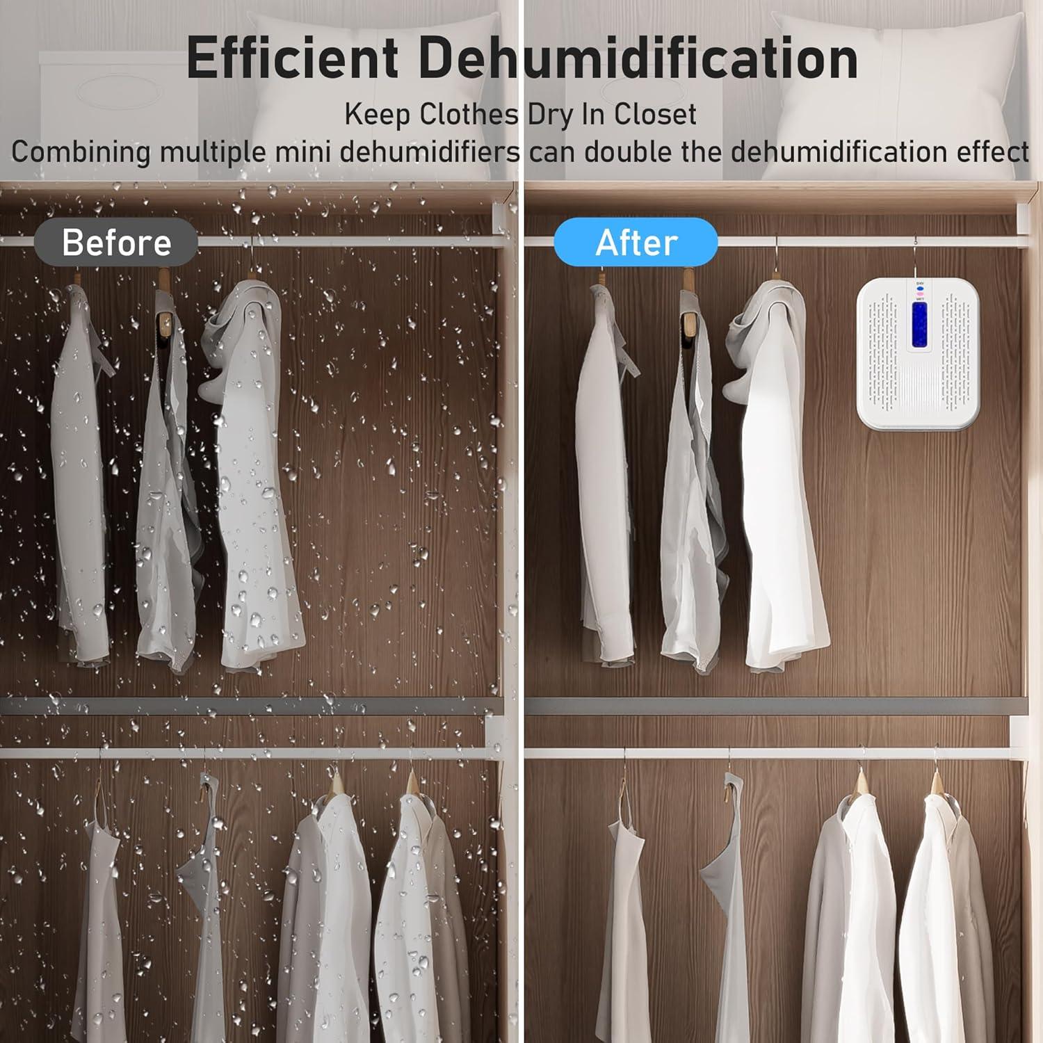 Deshumidificador Mini Portátil ATKMAYI 25W para Baño y Armarios