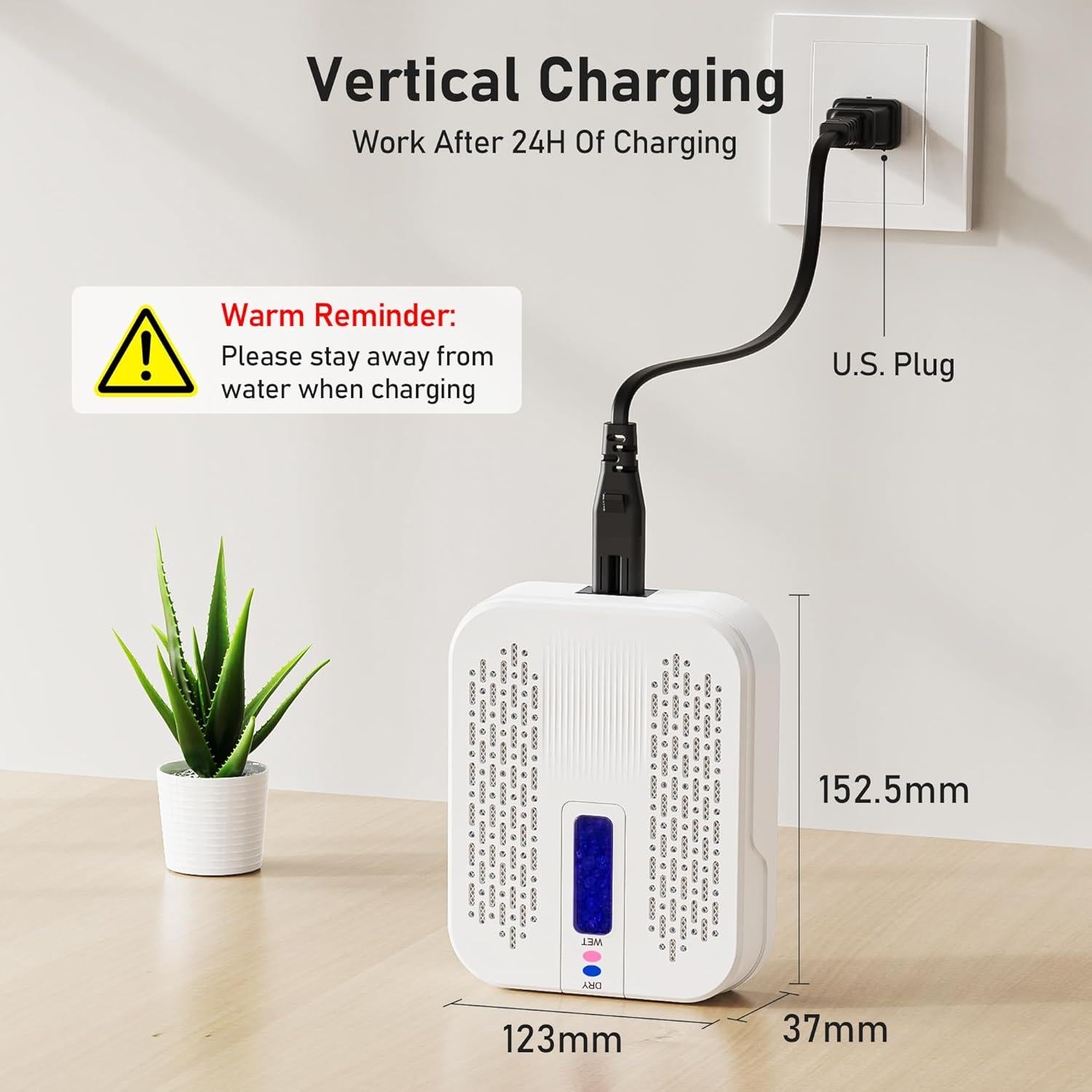 Deshumidificador Mini Portátil ATKMAYI 25W para Baño y Armarios