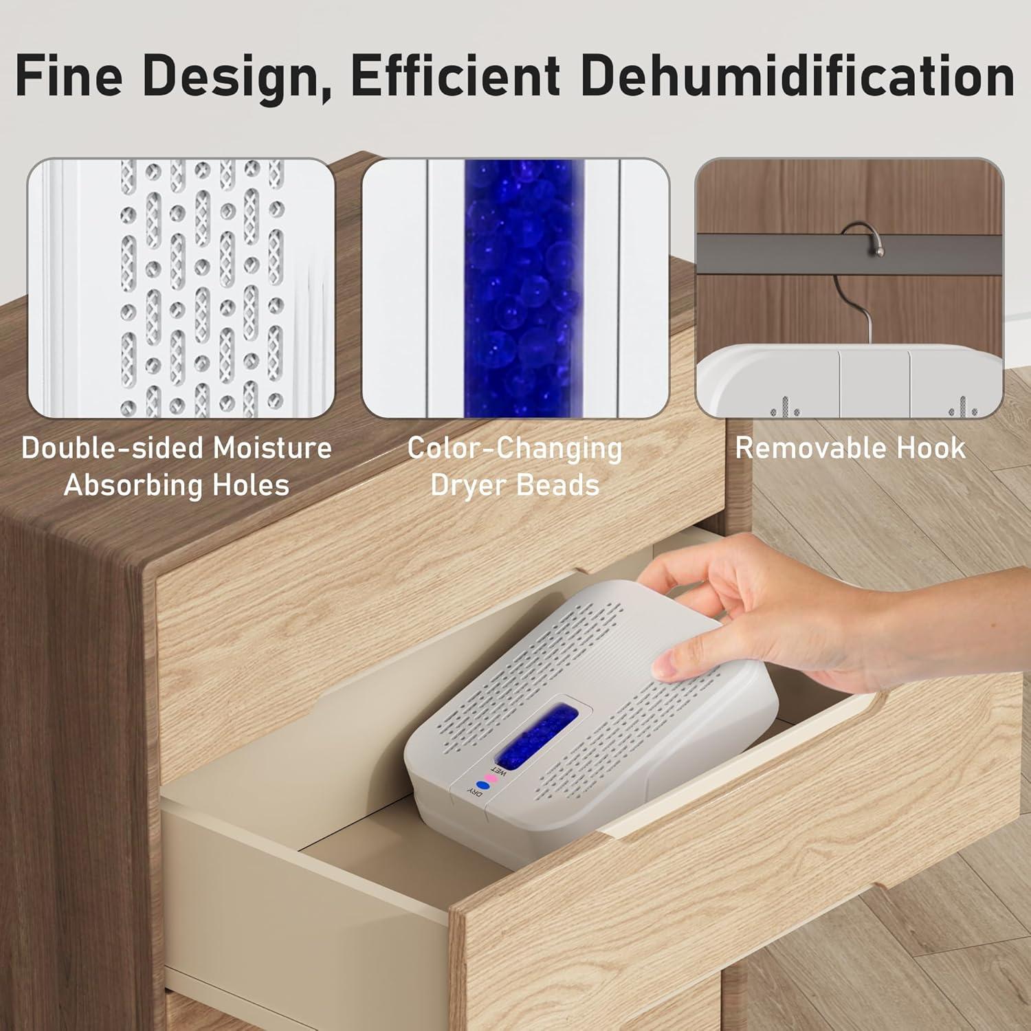 Deshumidificador Mini Portátil ATKMAYI 25W para Baño y Armarios