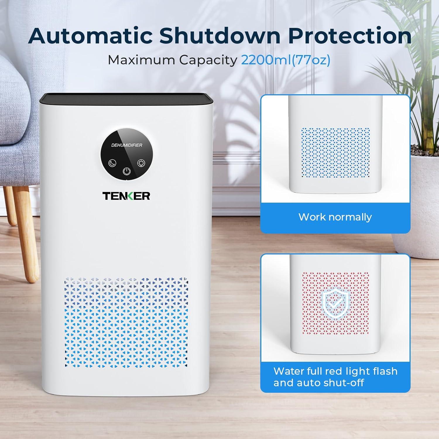 Deshumidificador TENKER QIG-D03 2200ml Silencioso Blanco