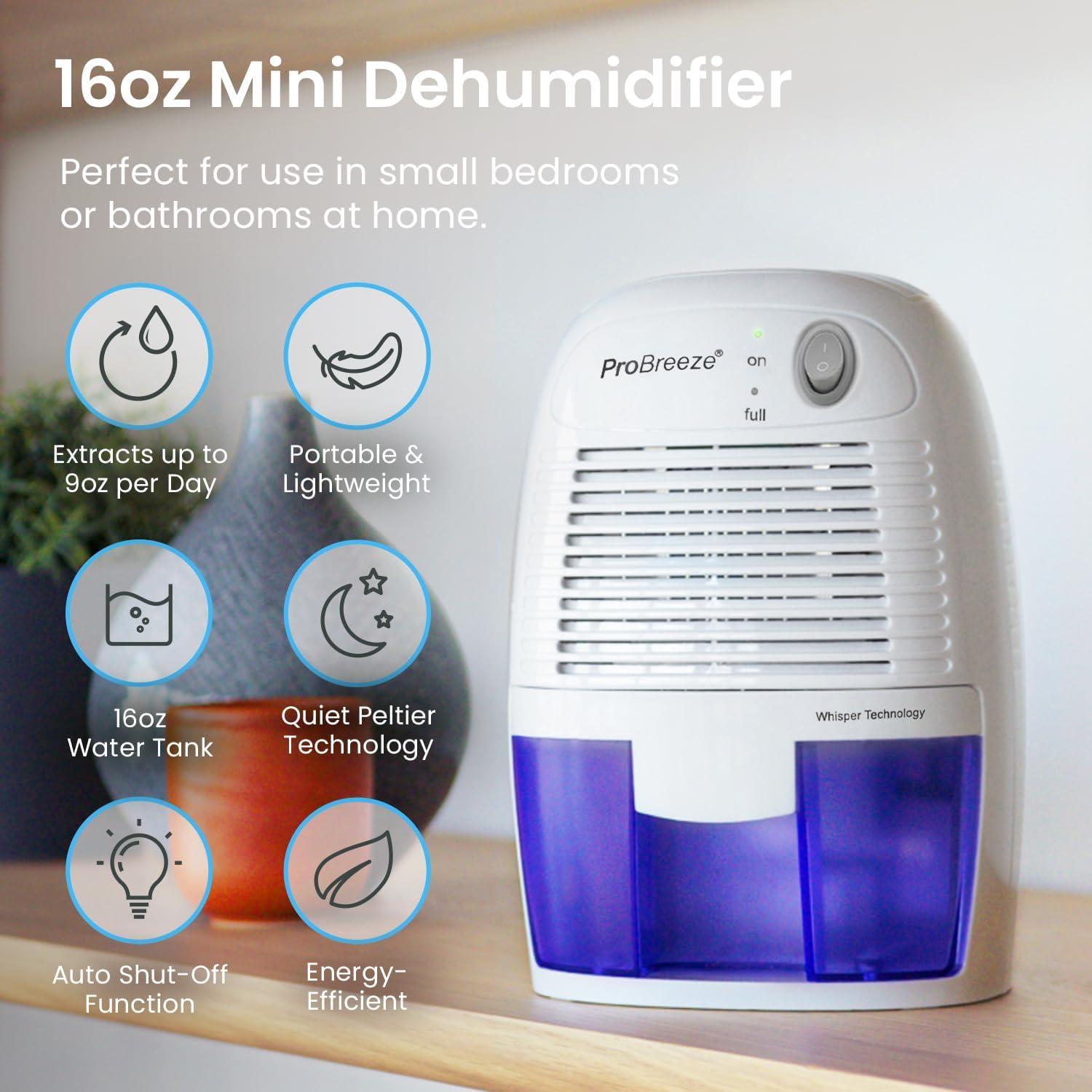 Deshumidificador Mini Pro Breeze 473 ml para Hogar 19.9 m²
