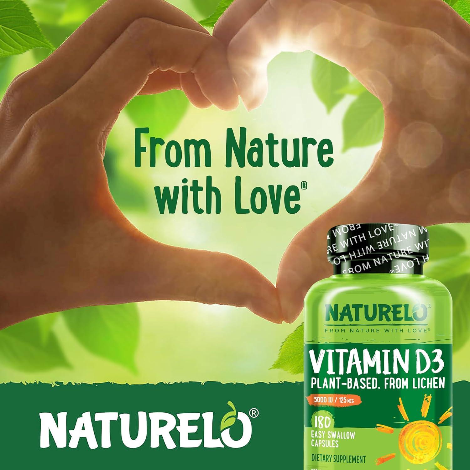 Vitamina D3 Vegana NATURELO 5000 UI - 180 Cápsulas