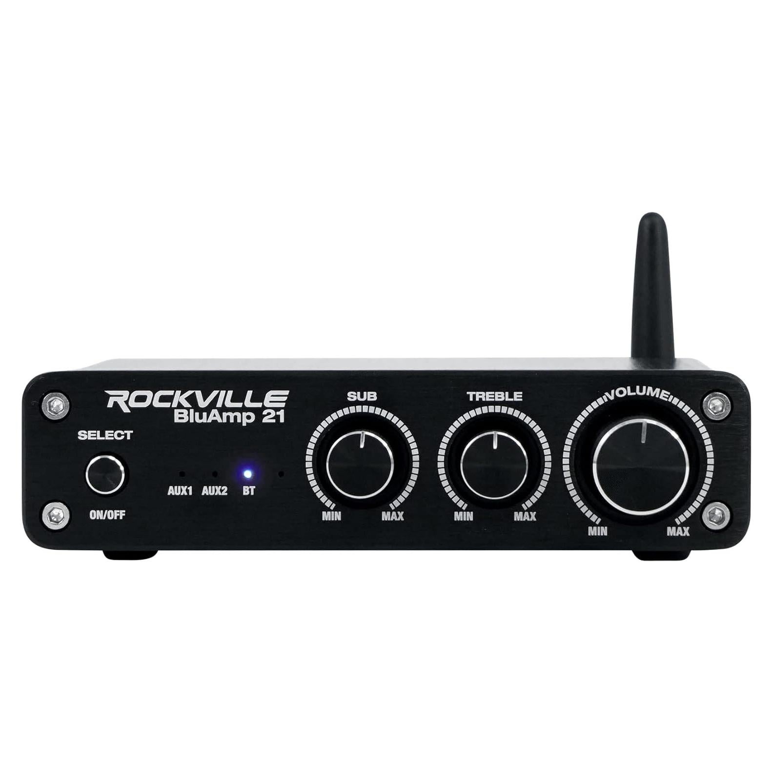Amplificador Receptor de Audio Rockville BLUAMP 21 2.1 Canal