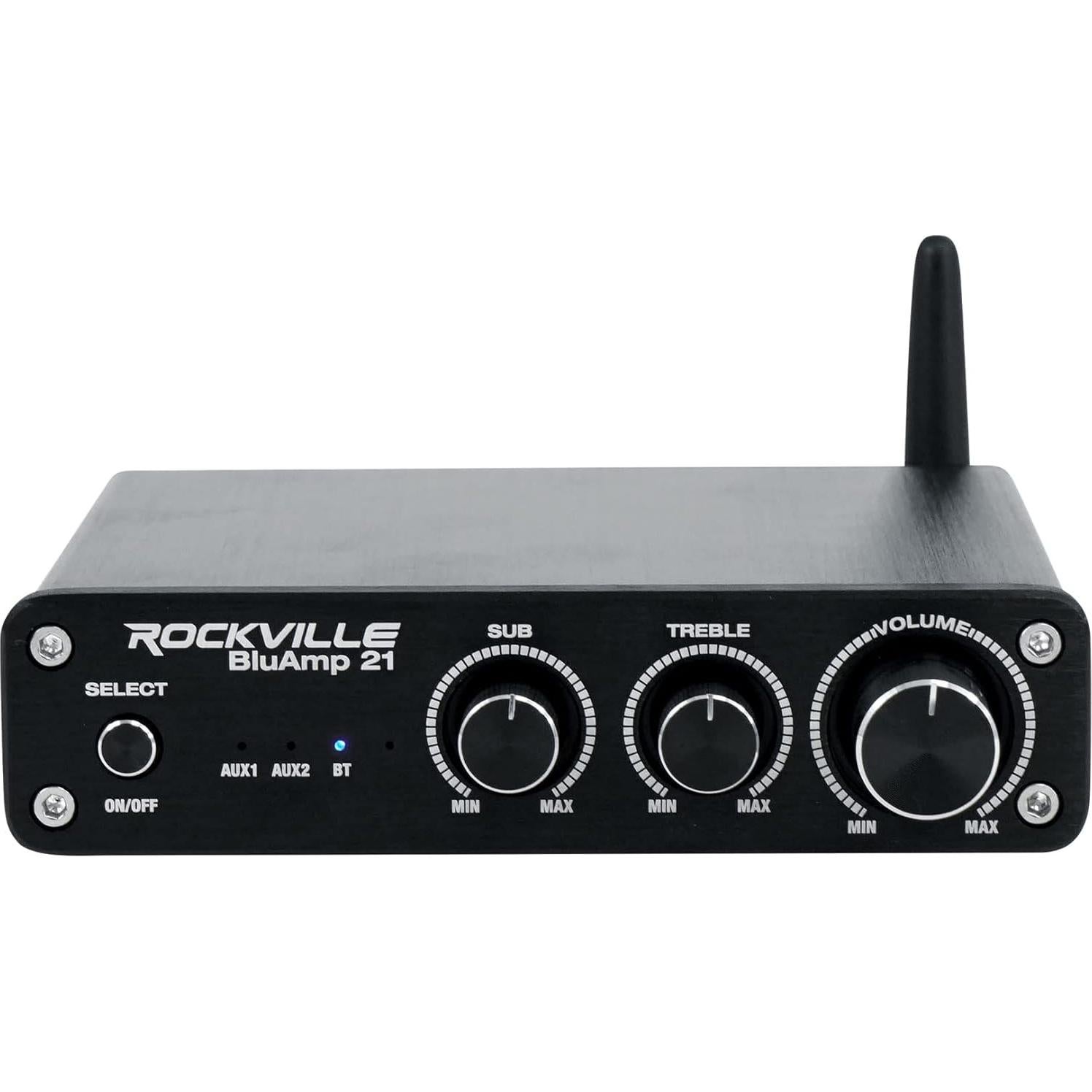 Amplificador Receptor de Audio Rockville BLUAMP 21 2.1 Canal