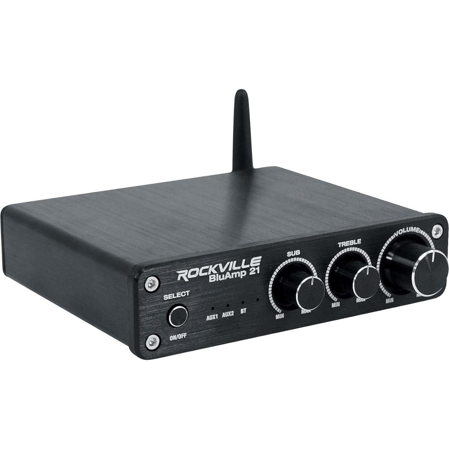 Amplificador Receptor de Audio Rockville BLUAMP 21 2.1 Canal
