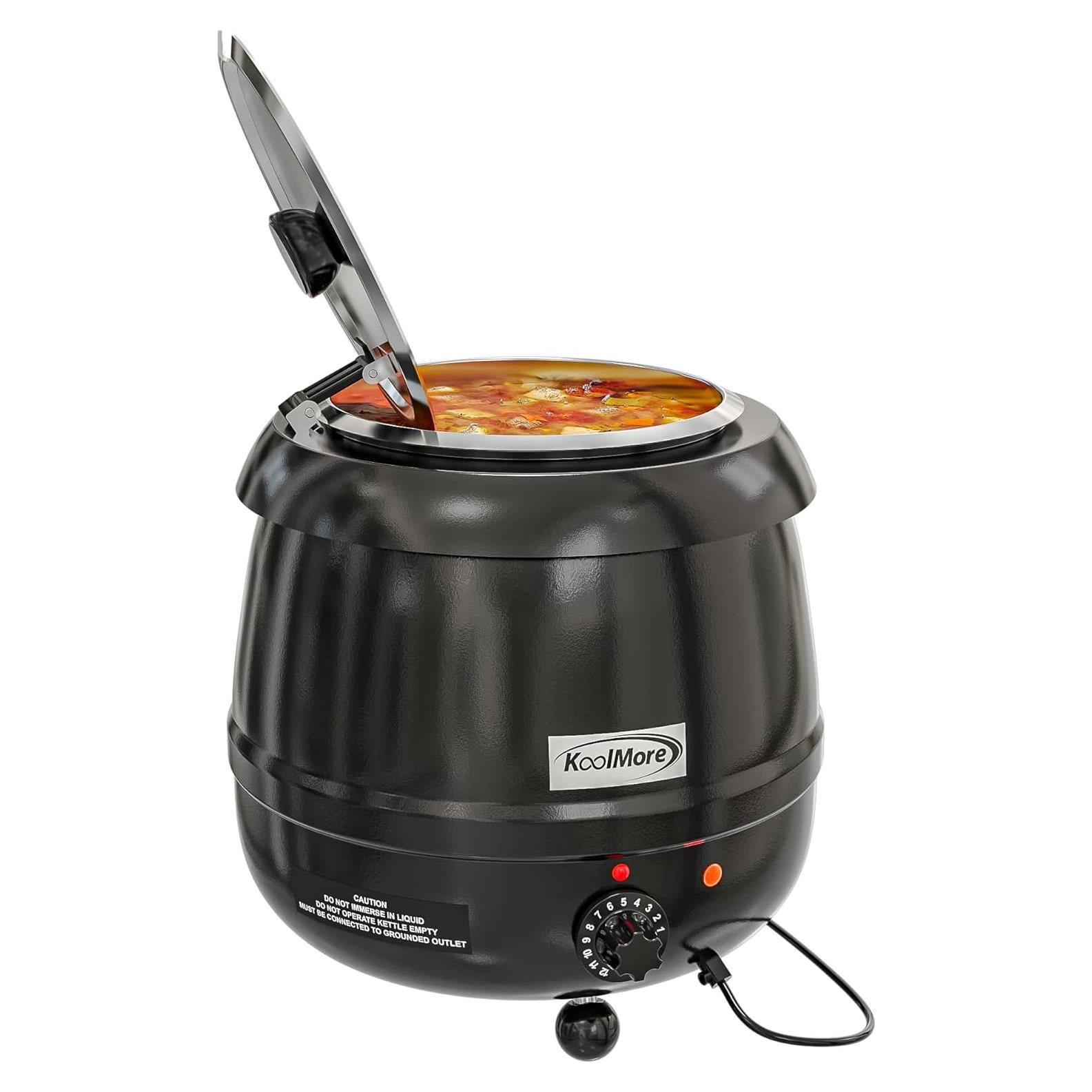 Calentador de Sopa Eléctrico KoolMore 9.46L con Tapa Bisagra