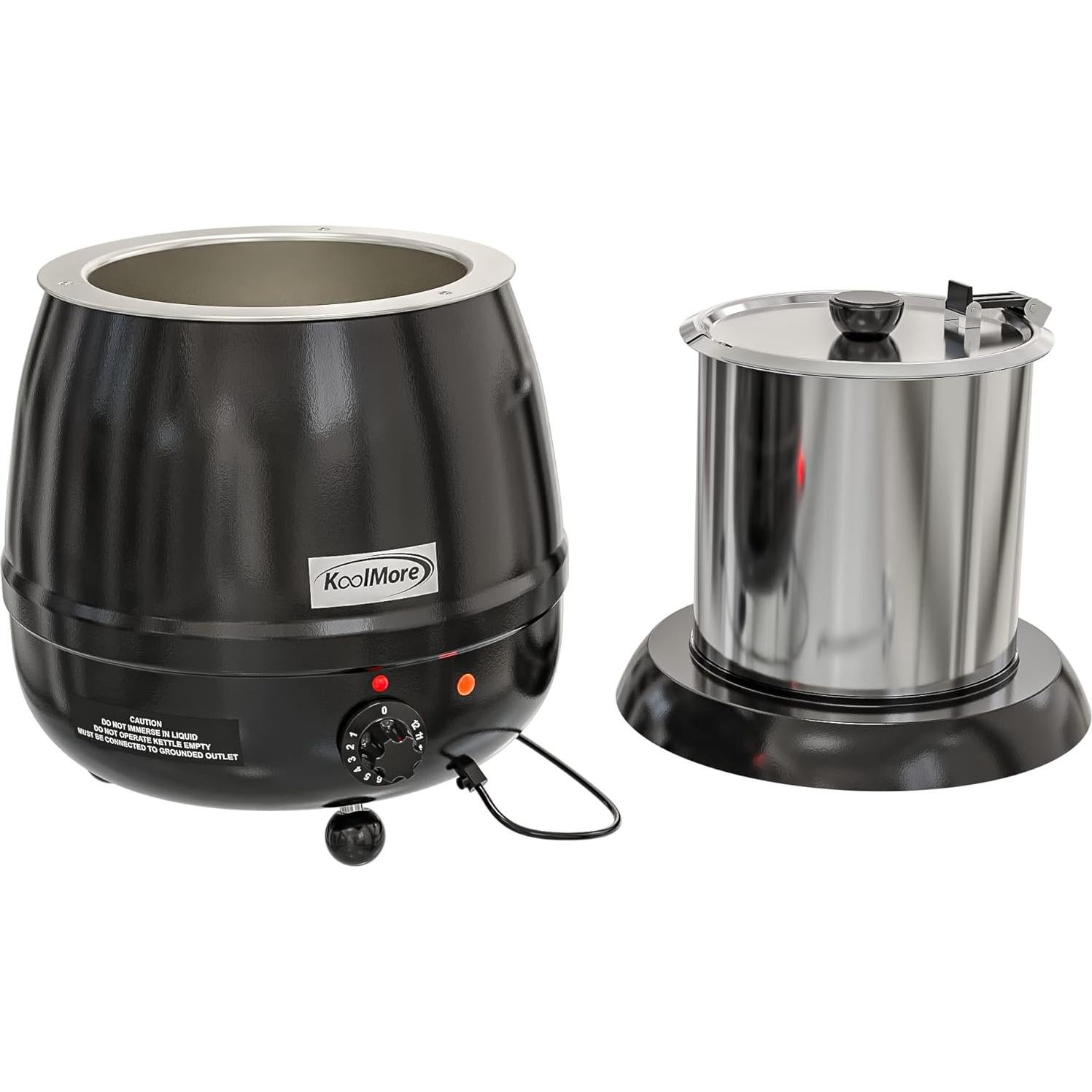 Calentador de Sopa Eléctrico KoolMore 9.46L con Tapa Bisagra