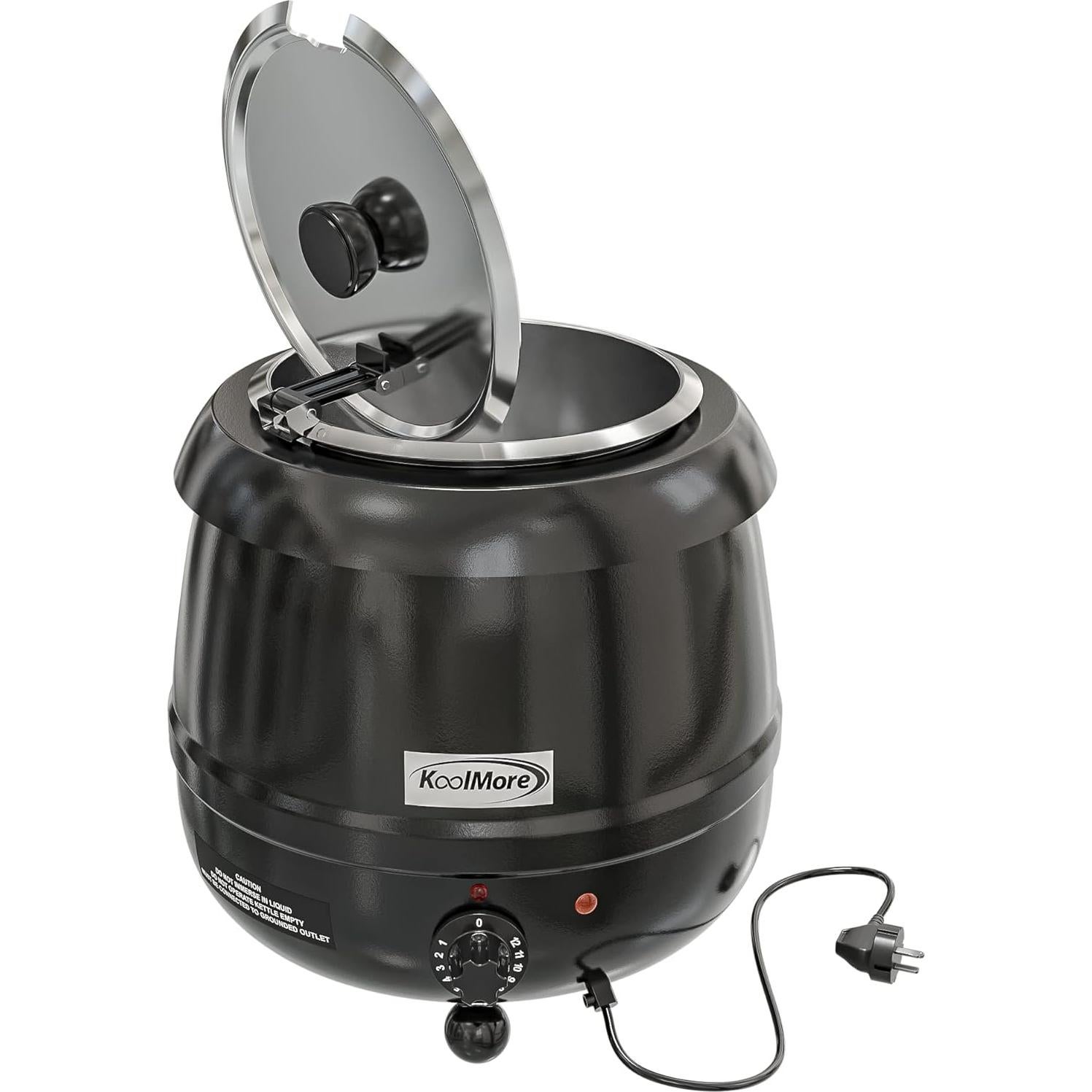 Calentador de Sopa Eléctrico KoolMore 9.46L con Tapa Bisagra