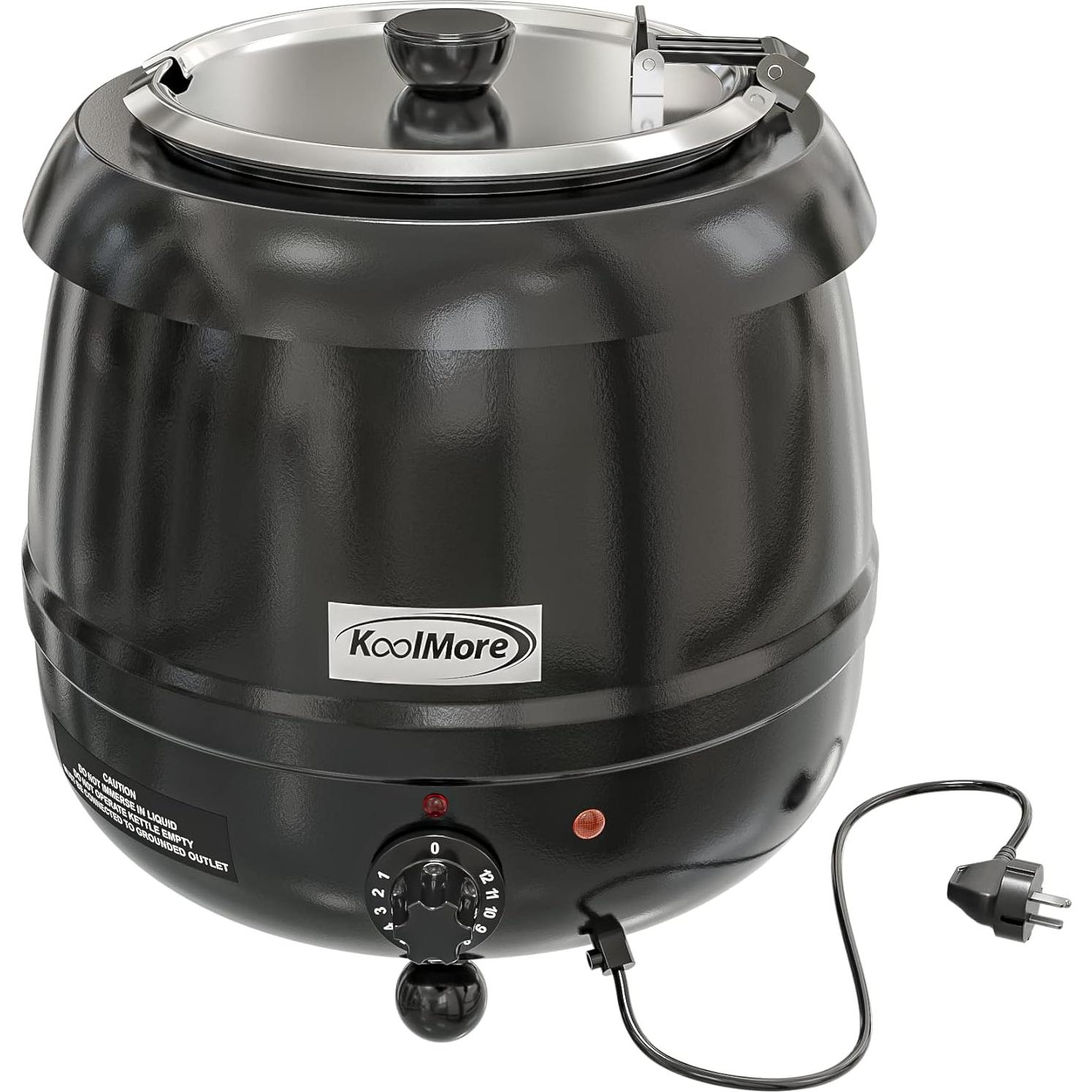 Calentador de Sopa Eléctrico KoolMore 9.46L con Tapa Bisagra